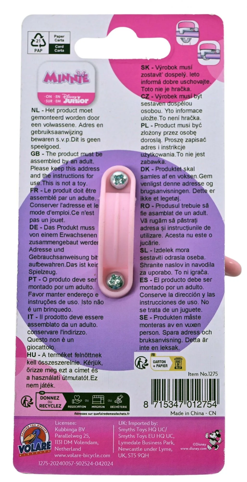 Disney Minnie Bow-Tique Fietsbel - Meisjes - Roze - Image 3