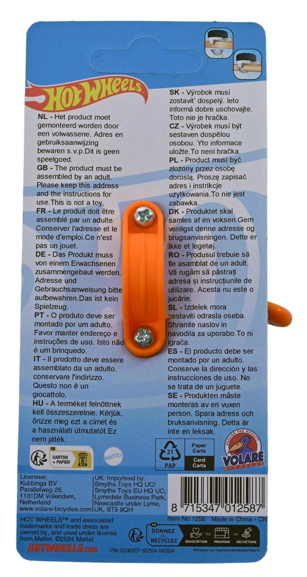 Hot Wheels Fietsbel - Jongens - Oranje - Zwart - Image 3