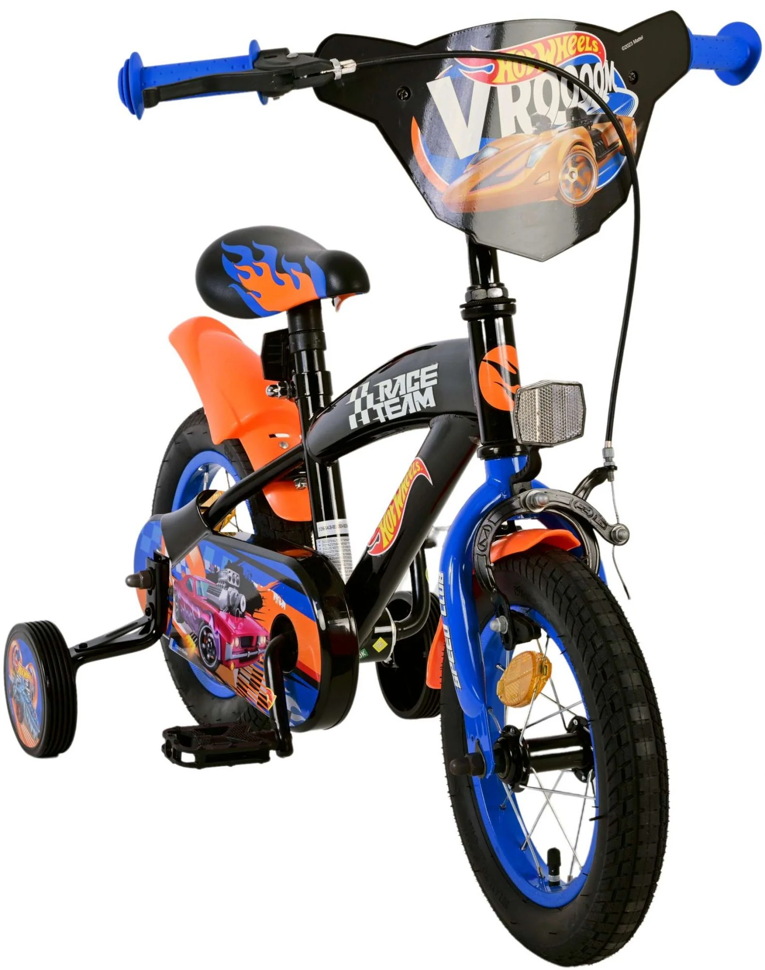 Hot Wheels Kinderfiets - Jongens - 12 inch - Zwart Oranje Blauw OUTLET - Image 6