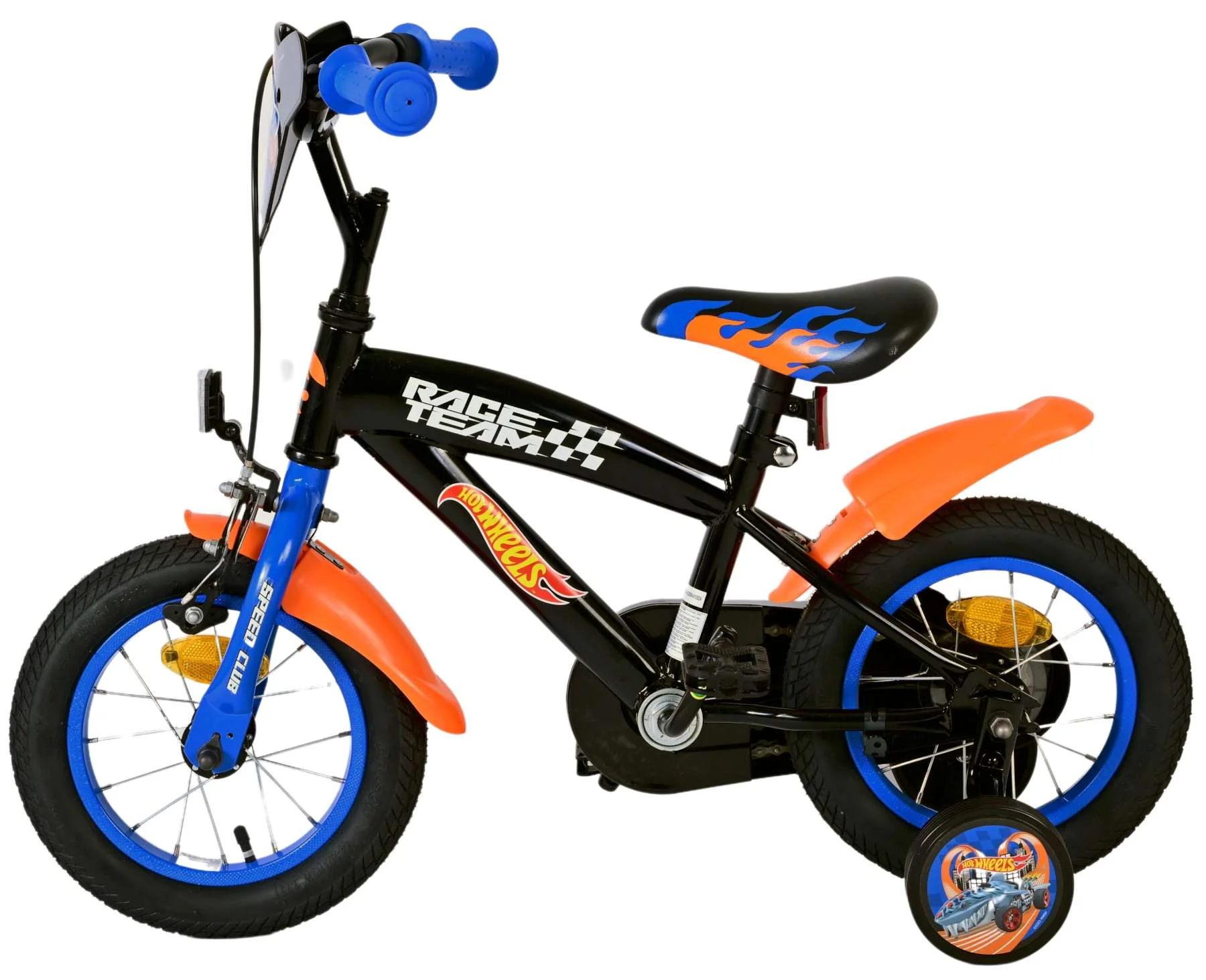 Hot Wheels Kinderfiets - Jongens - 12 inch - Zwart Oranje Blauw OUTLET - Image 8