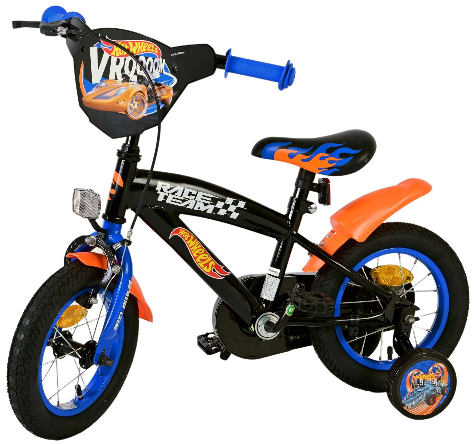 Hot Wheels Kinderfiets - Jongens - 12 inch - Zwart Oranje Blauw OUTLET - Image 9