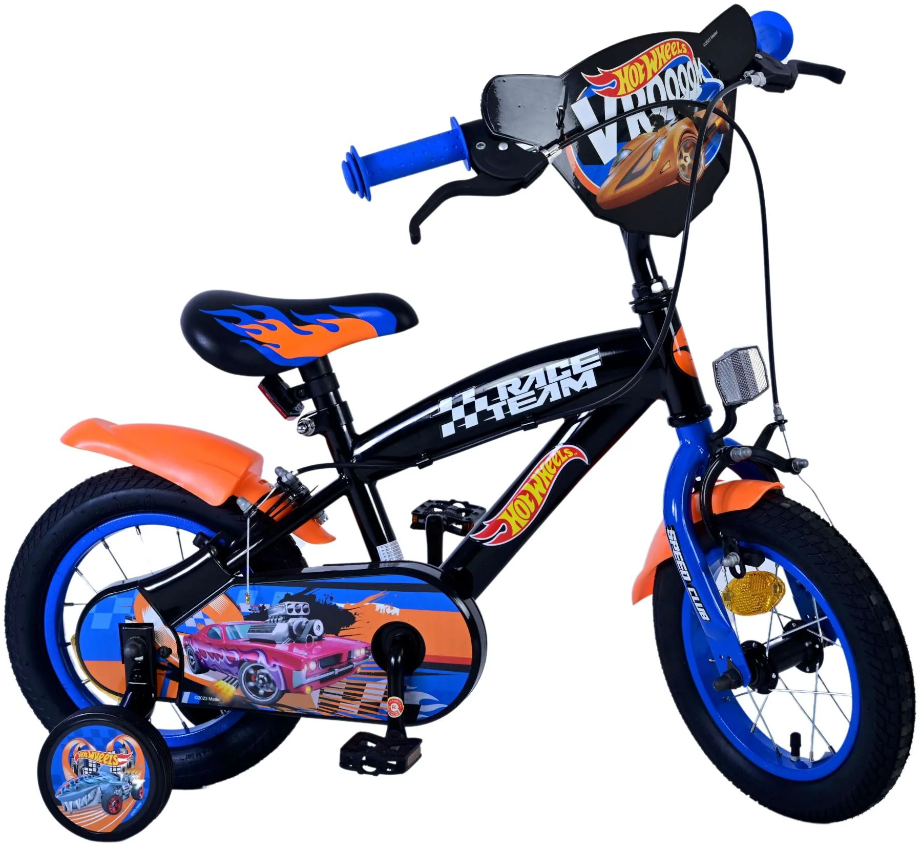 Hot Wheels Kinderfiets - Jongens - 12 inch - Zwart Oranje Blauw - Twee handremmen - Image 2