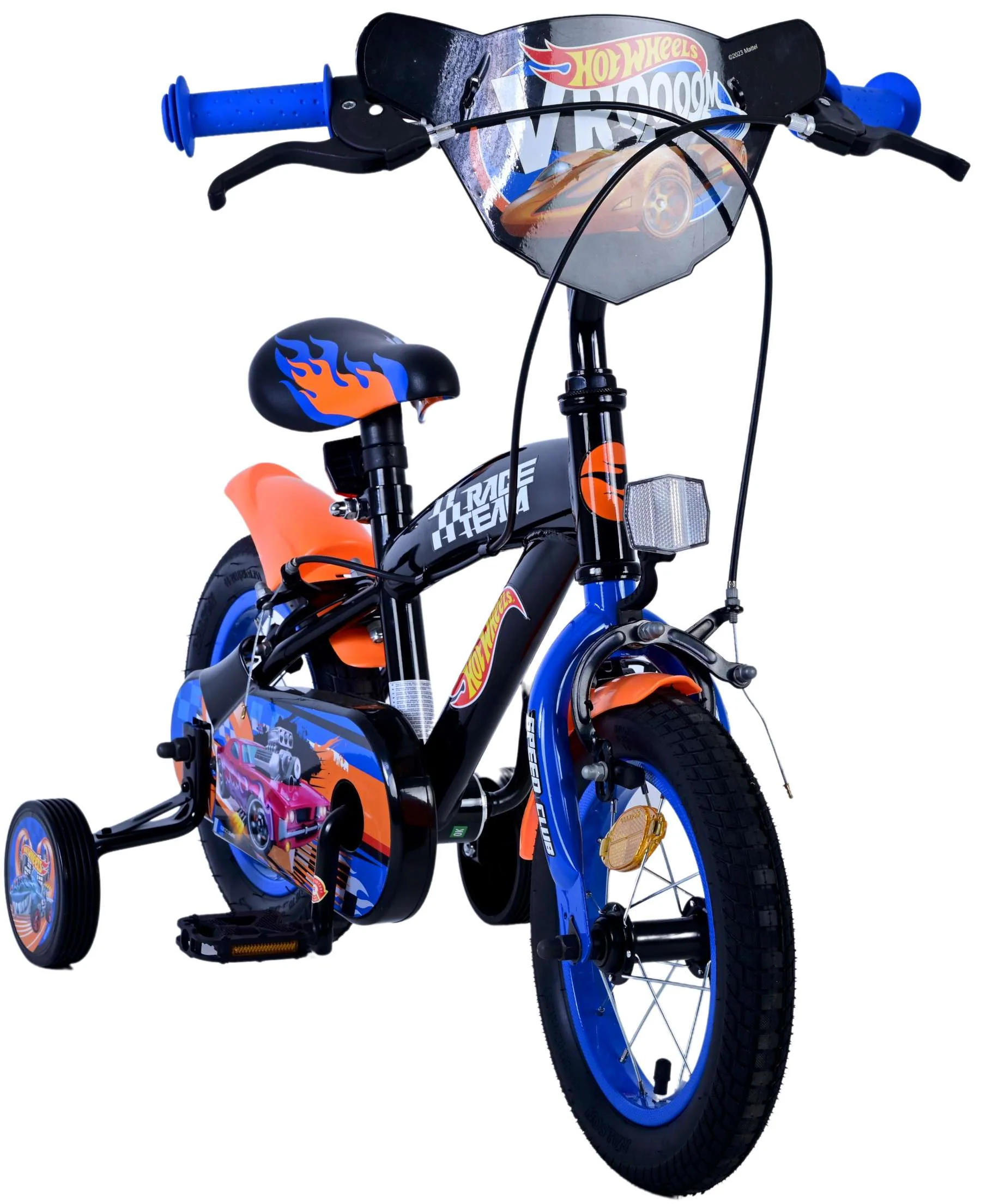 Hot Wheels Kinderfiets - Jongens - 12 inch - Zwart Oranje Blauw - Twee handremmen - Image 6