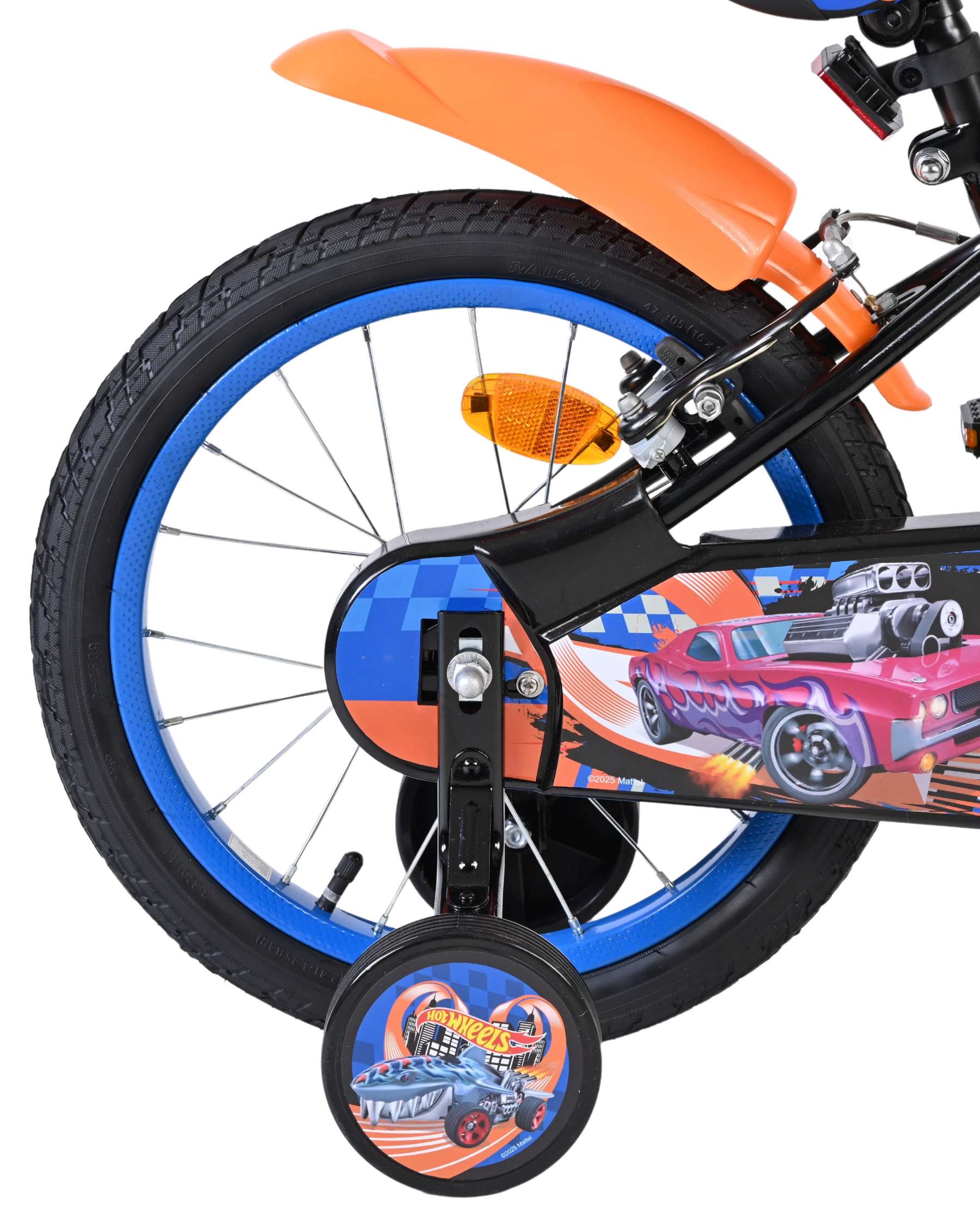 Hot Wheels Kinderfiets - Jongens - 16 inch - Zwart Oranje Blauw - Twee Handremmen - Image 3