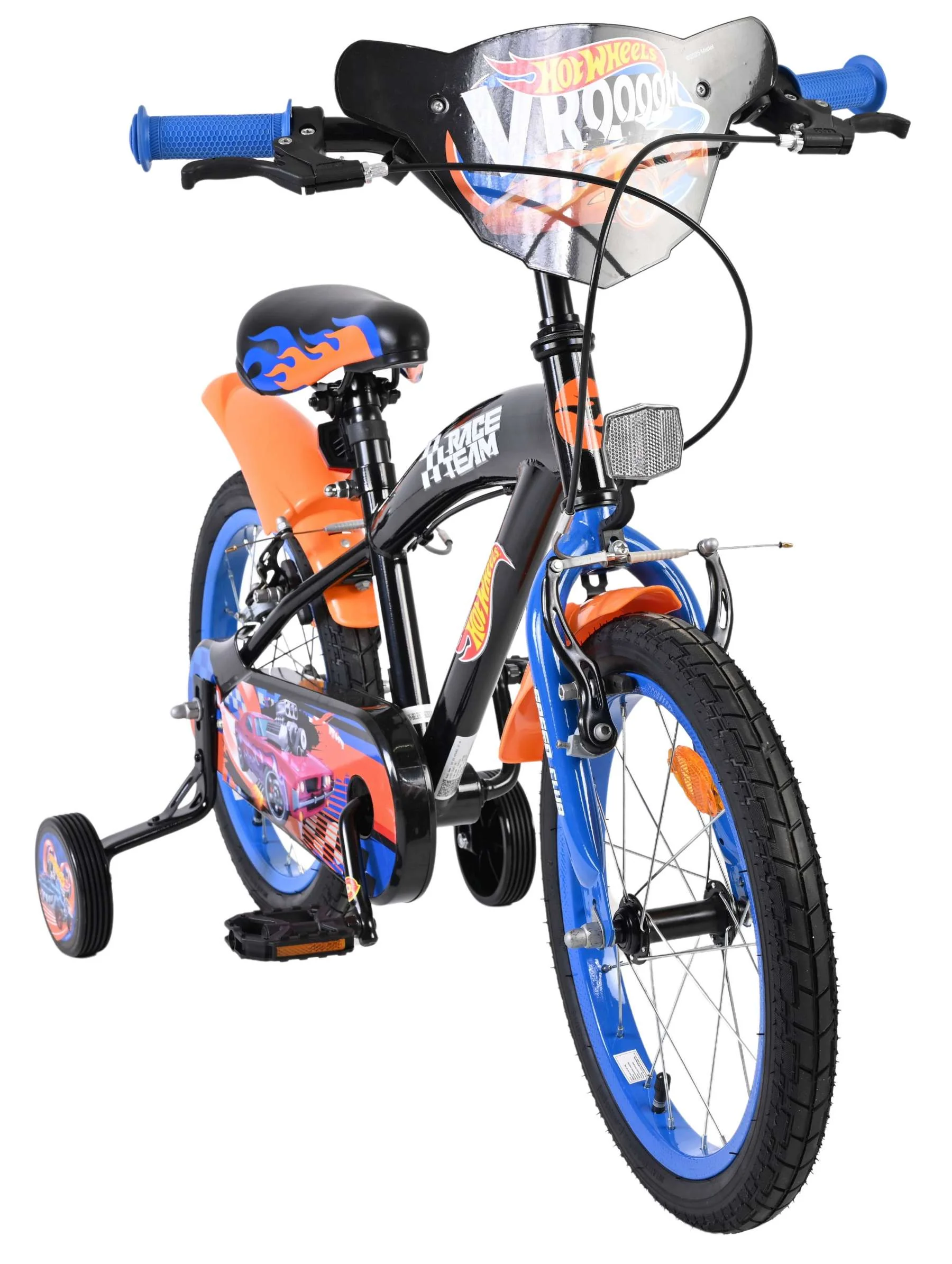 Hot Wheels Kinderfiets - Jongens - 16 inch - Zwart Oranje Blauw - Twee Handremmen - Image 6