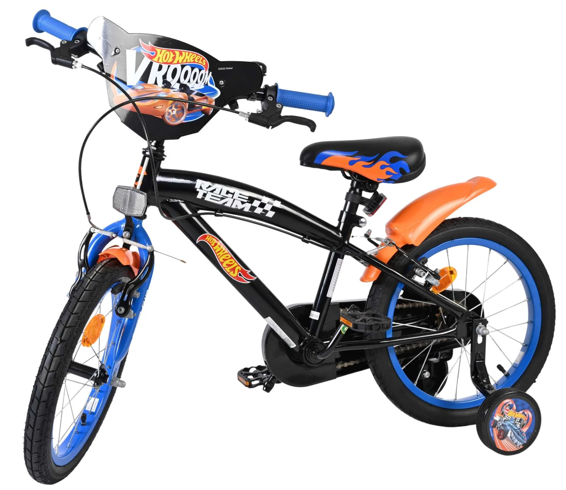 Hot Wheels Kinderfiets - Jongens - 16 inch - Zwart Oranje Blauw - Twee Handremmen - Image 9
