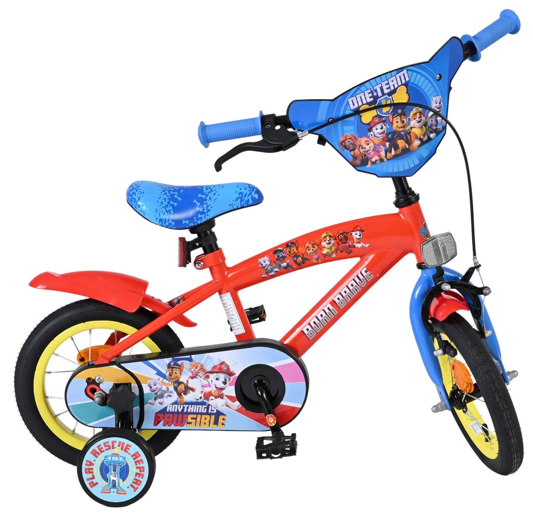 Paw Patrol Kinderfiets - Jongens - 12 inch - Rood/Blauw OUTLET - Image 10
