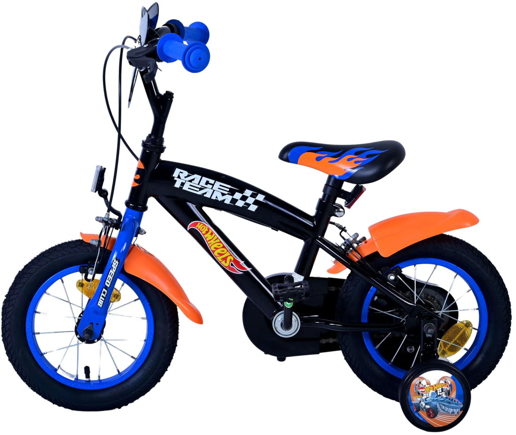 Hot Wheels Kinderfiets - Jongens - 12 inch - Zwart Oranje Blauw - Twee handremmen - Image 8