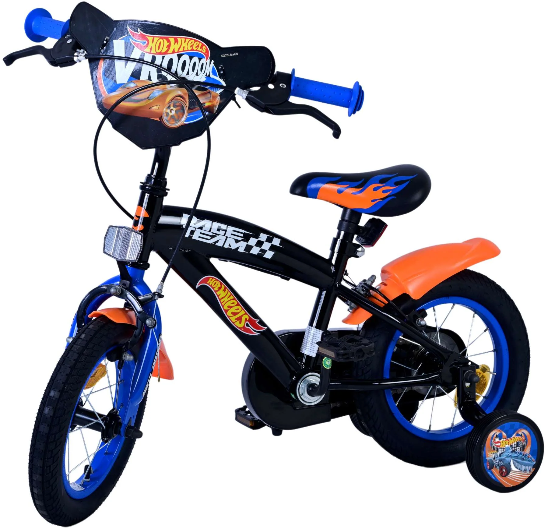 Hot Wheels Kinderfiets - Jongens - 12 inch - Zwart Oranje Blauw - Twee handremmen - Image 9