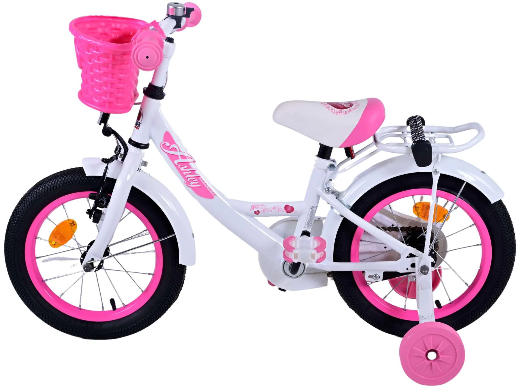 Volare Ashley Kinderfiets - Meisjes - 14 inch - Wit - Image 8