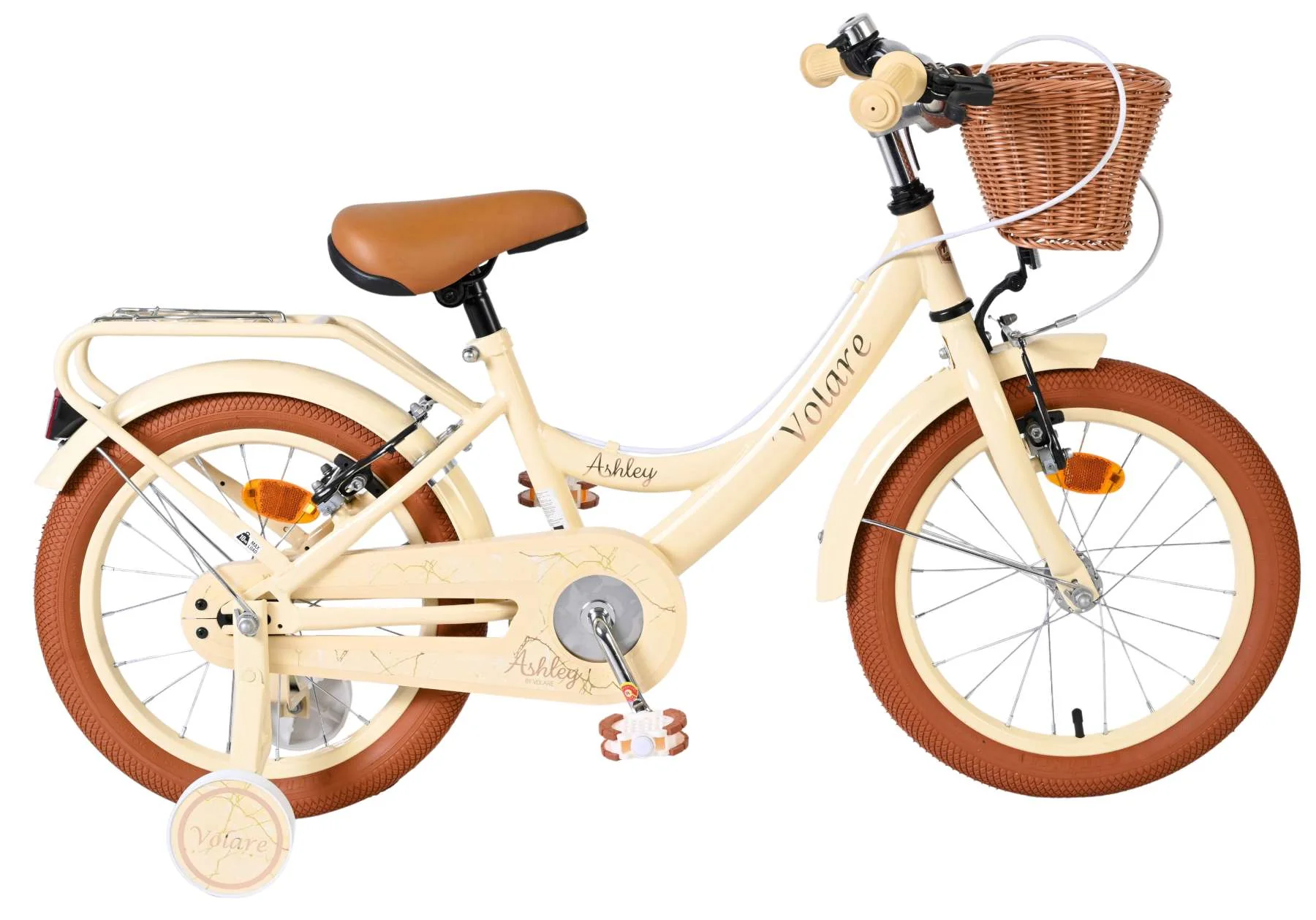Volare Ashley Kinderfiets - Meisjes - 16 inch - Creme - Twee Handremmen
