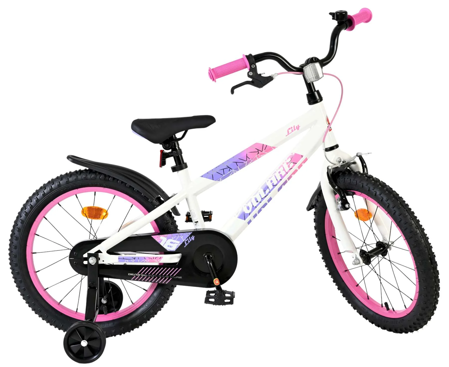 Volare Lily Kinderfiets - Meisjes - 18 inch - Wit Roze Paars - Image 10
