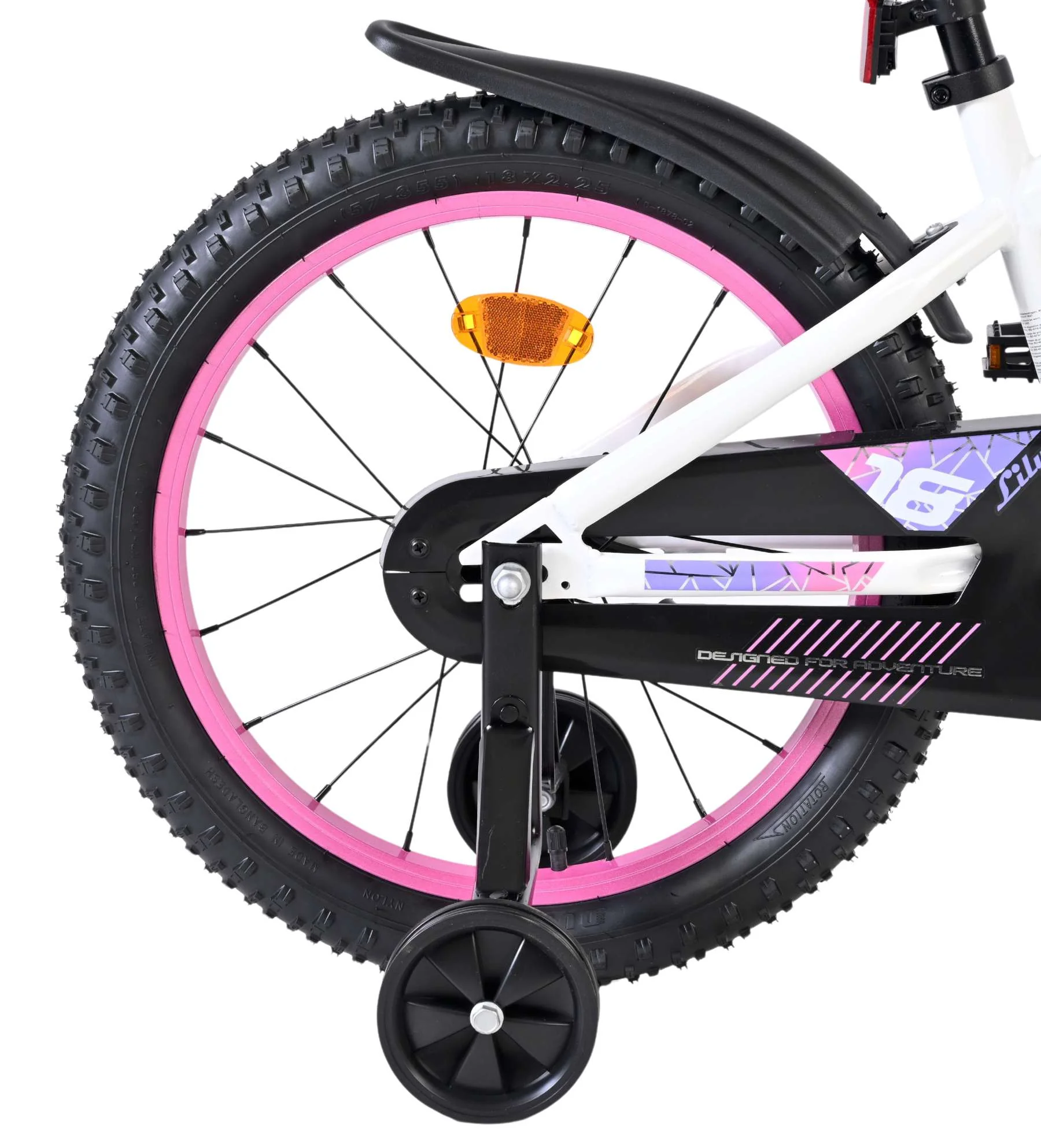 Volare Lily Kinderfiets - Meisjes - 18 inch - Wit Roze Paars - Image 2