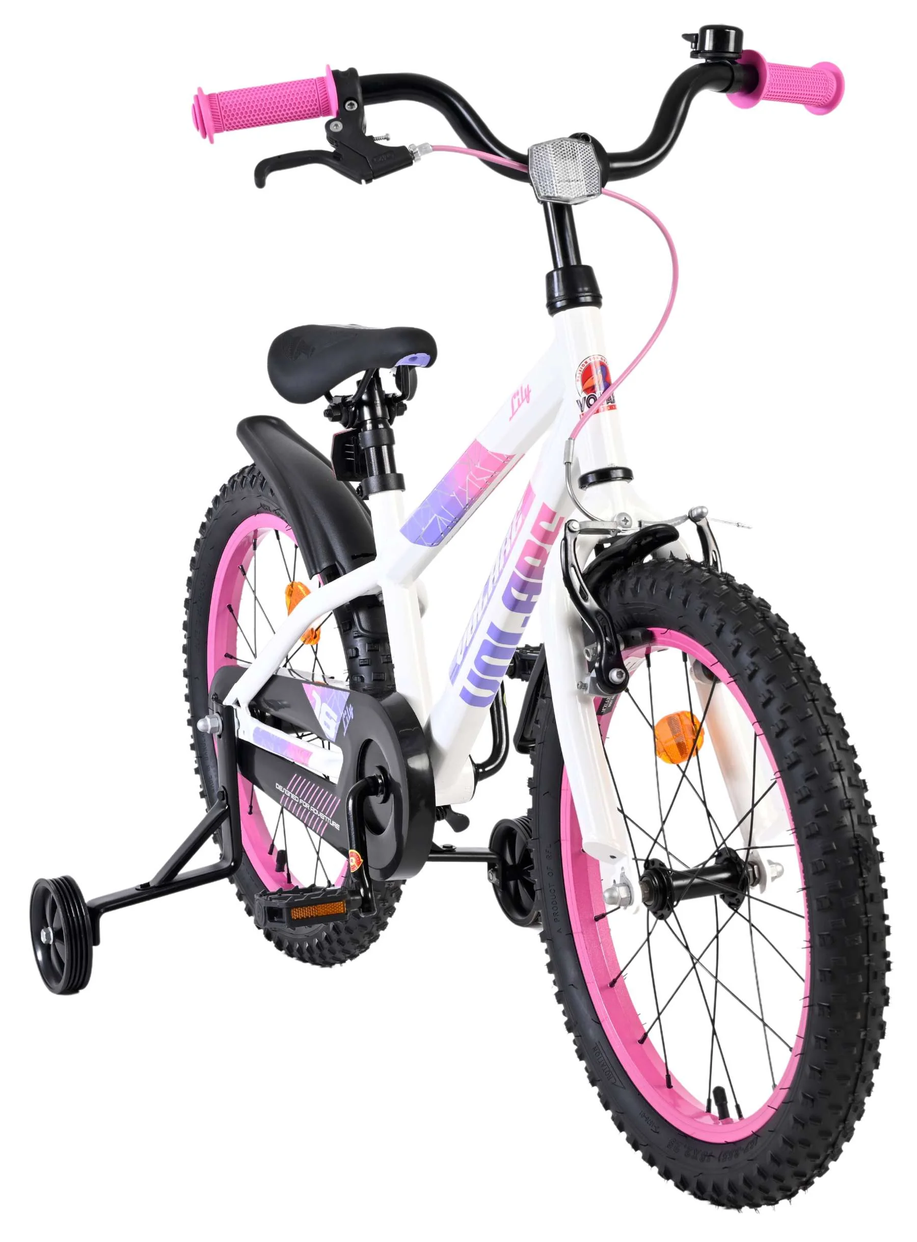 Volare Lily Kinderfiets - Meisjes - 18 inch - Wit Roze Paars - Image 5