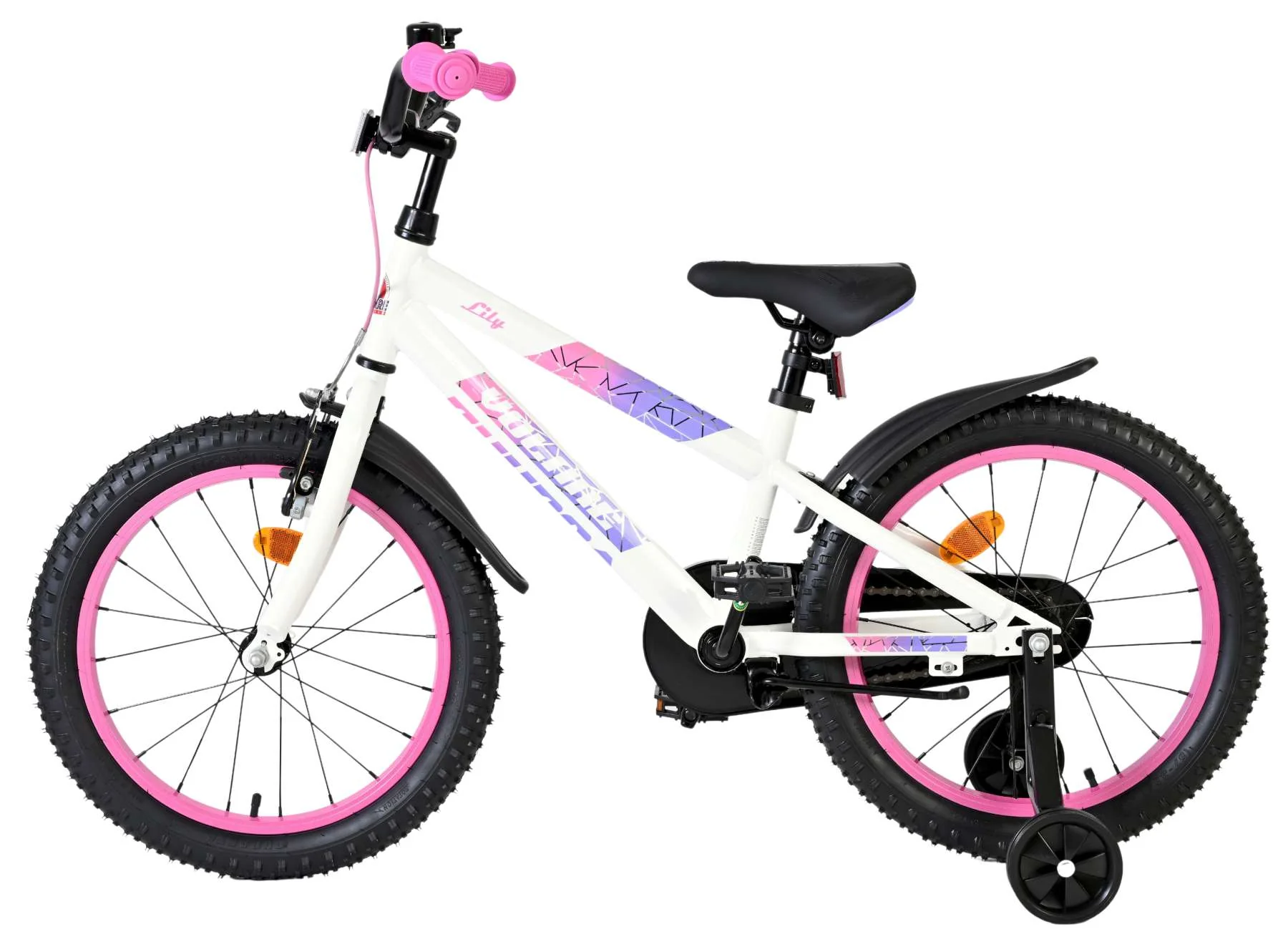 Volare Lily Kinderfiets - Meisjes - 18 inch - Wit Roze Paars - Image 7