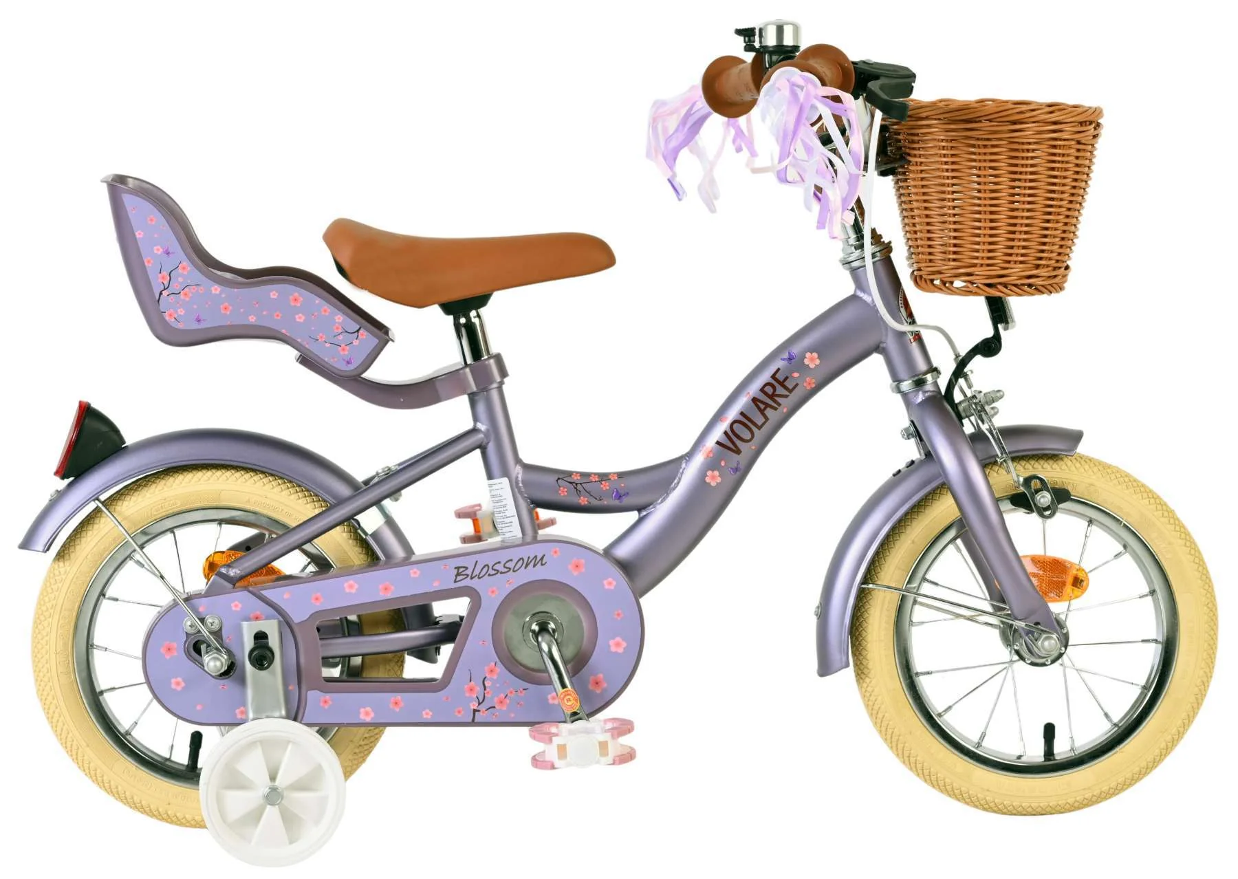 Volare Blossom Kinderfiets - Meisjes - 12 inch - Paars - OUTLET