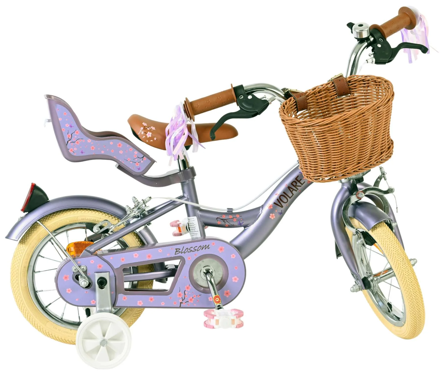Volare Blossom Kinderfiets - Meisjes - 12 inch - Paars - Twee handremmen - Image 10