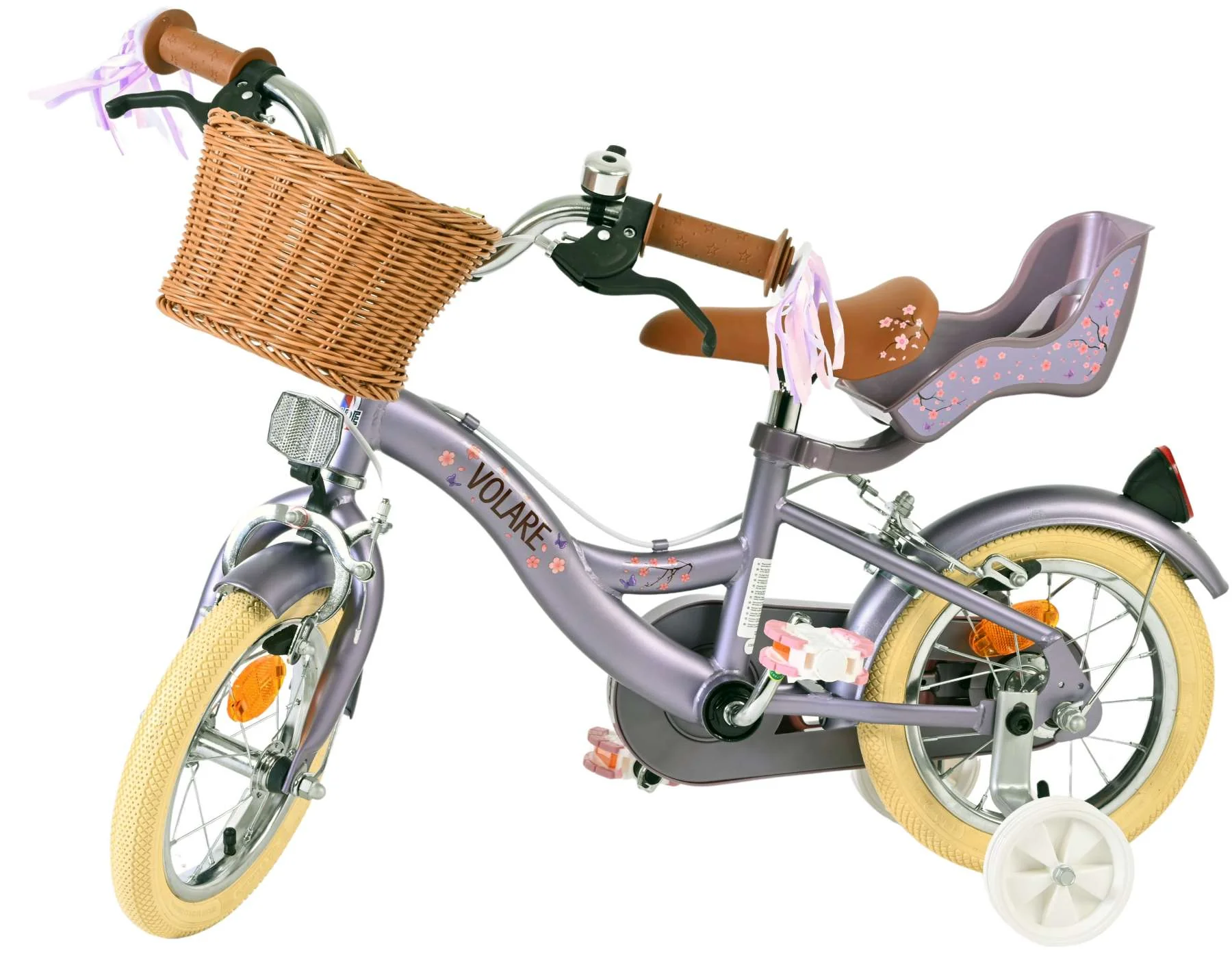 Volare Blossom Kinderfiets - Meisjes - 12 inch - Paars - Twee handremmen - Image 8