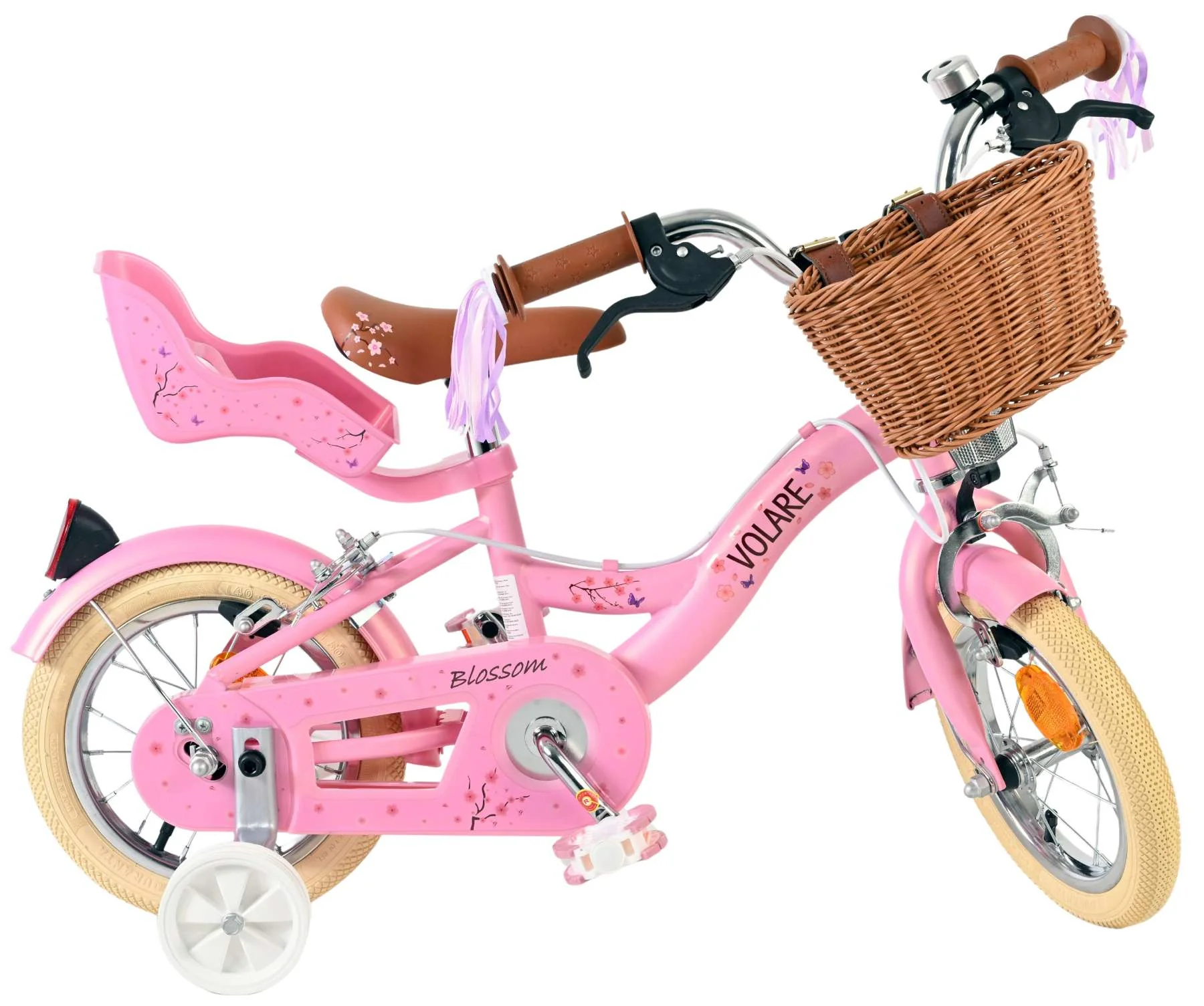 Volare Blossom Kinderfiets - Meisjes - 12 inch - Roze - Twee handremmen - Image 10