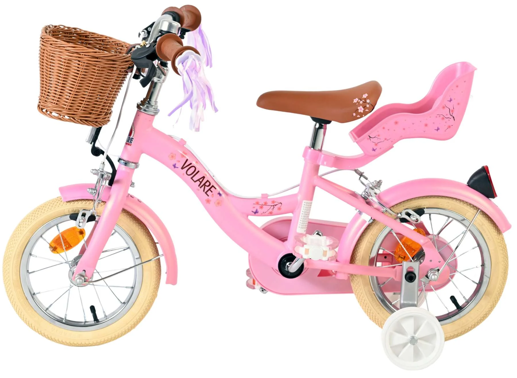 Volare Blossom Kinderfiets - Meisjes - 12 inch - Roze - Twee handremmen - Image 7