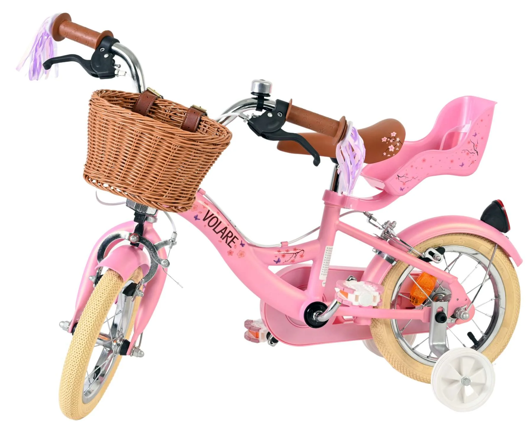 Volare Blossom Kinderfiets - Meisjes - 12 inch - Roze - Twee handremmen - Image 8