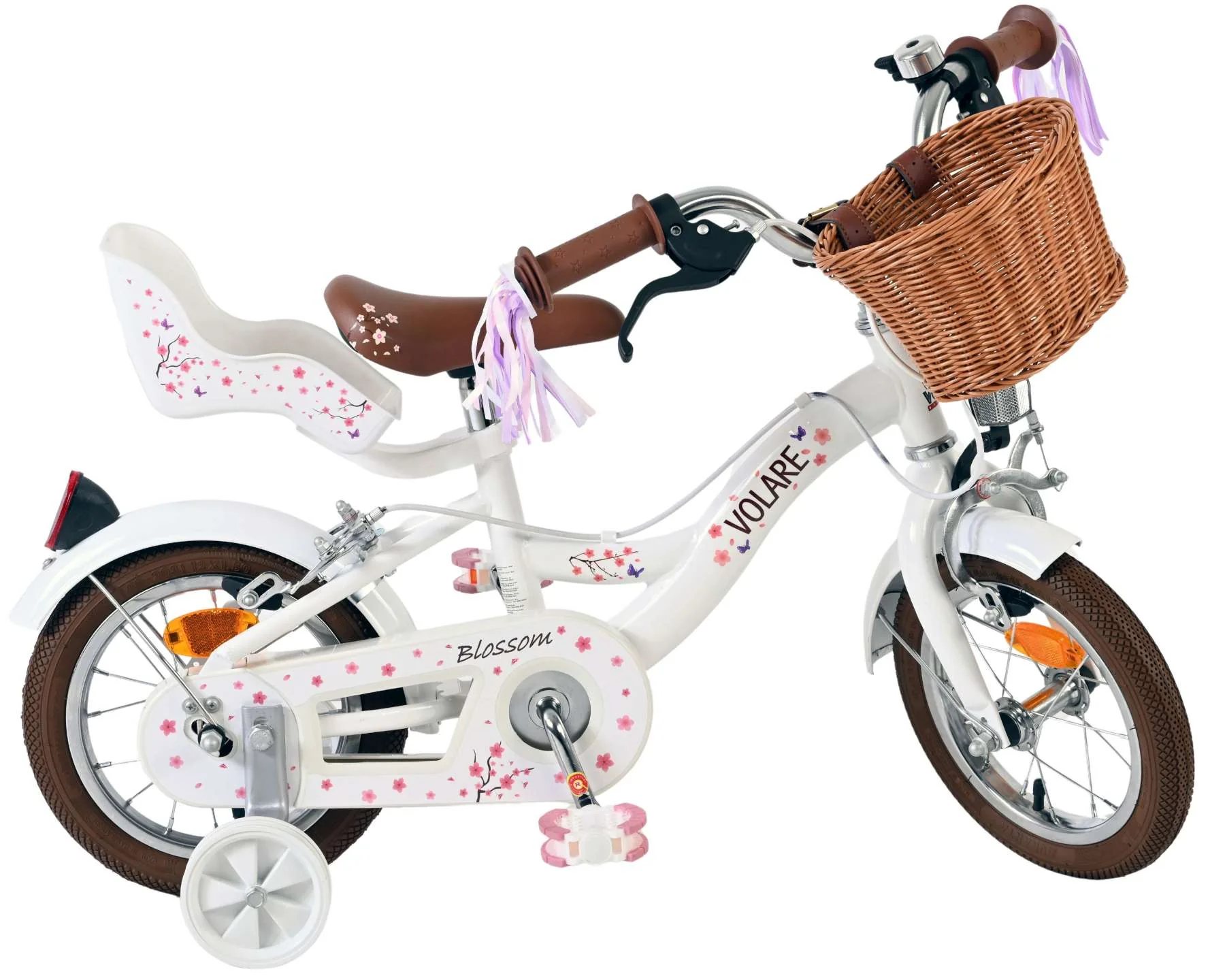 Volare Blossom Kinderfiets - Meisjes - 12 inch - Wit - Twee handremmen - Image 10