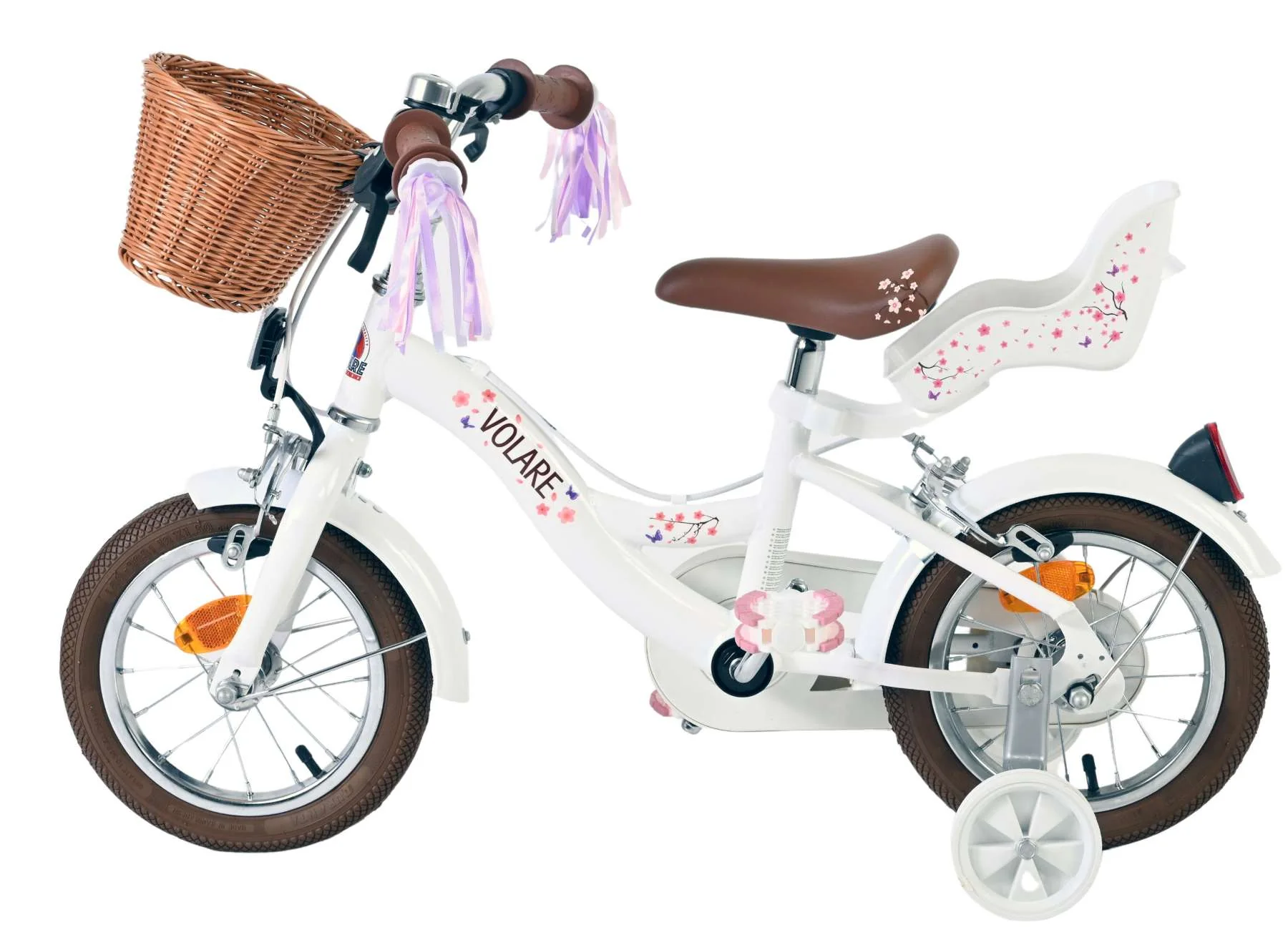 Volare Blossom Kinderfiets - Meisjes - 12 inch - Wit - Twee handremmen - Image 7