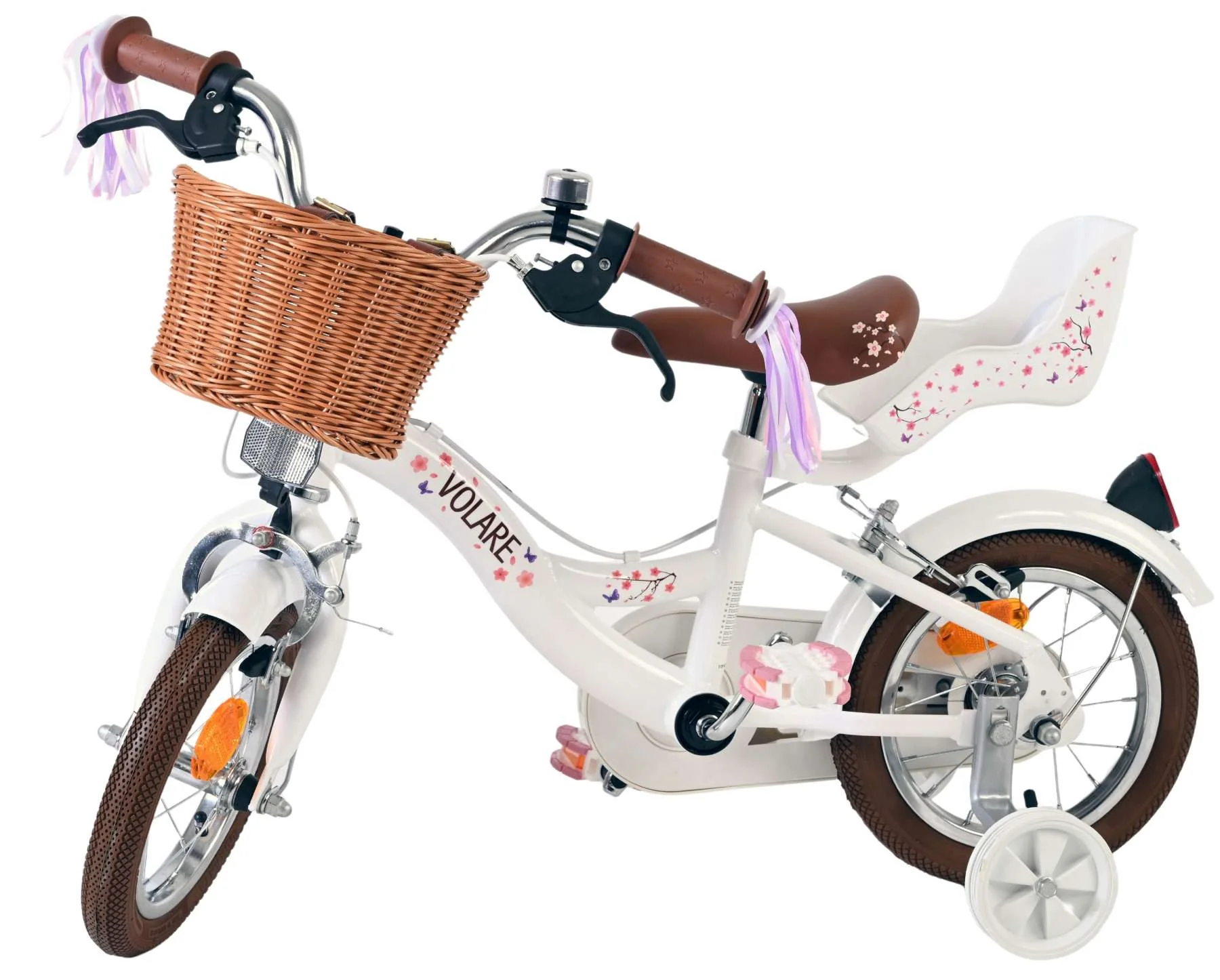 Volare Blossom Kinderfiets - Meisjes - 12 inch - Wit - Twee handremmen - Image 8