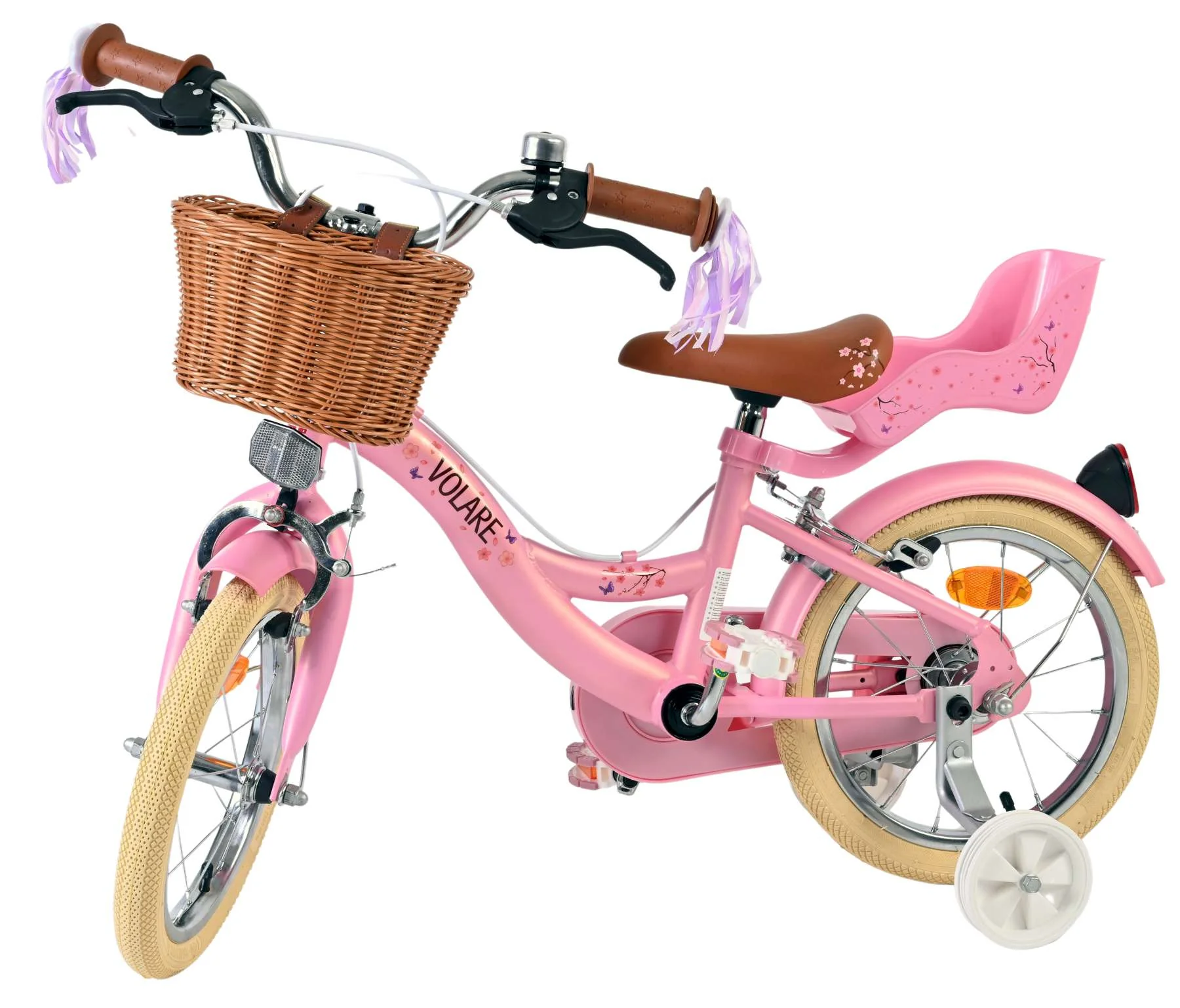 Volare Blossom Kinderfiets - Meisjes - 14 inch - Roze - Twee Handremmen - Image 8