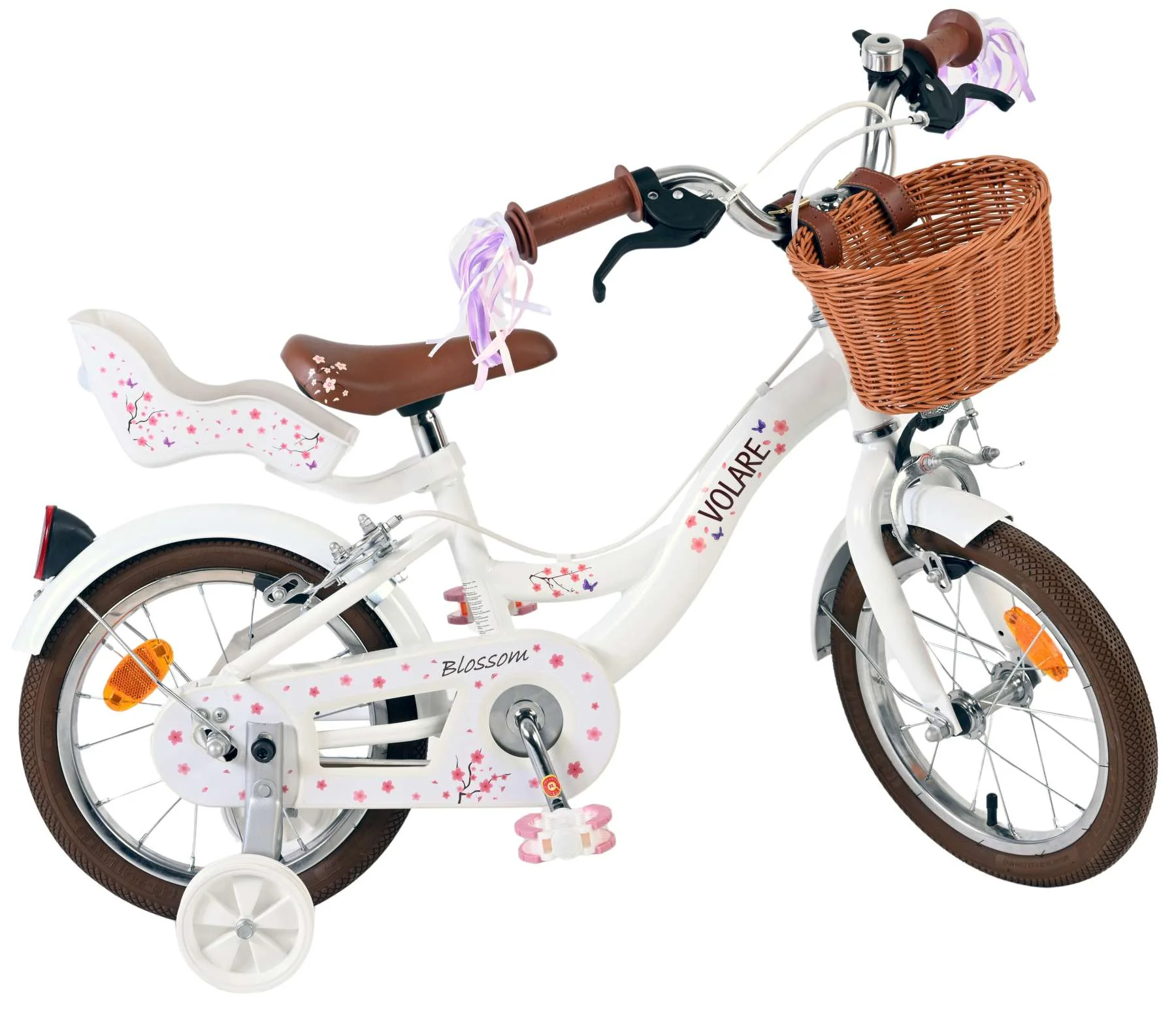Volare Blossom Kinderfiets - Meisjes - 14 inch - Wit - Twee Handremmen - Image 10