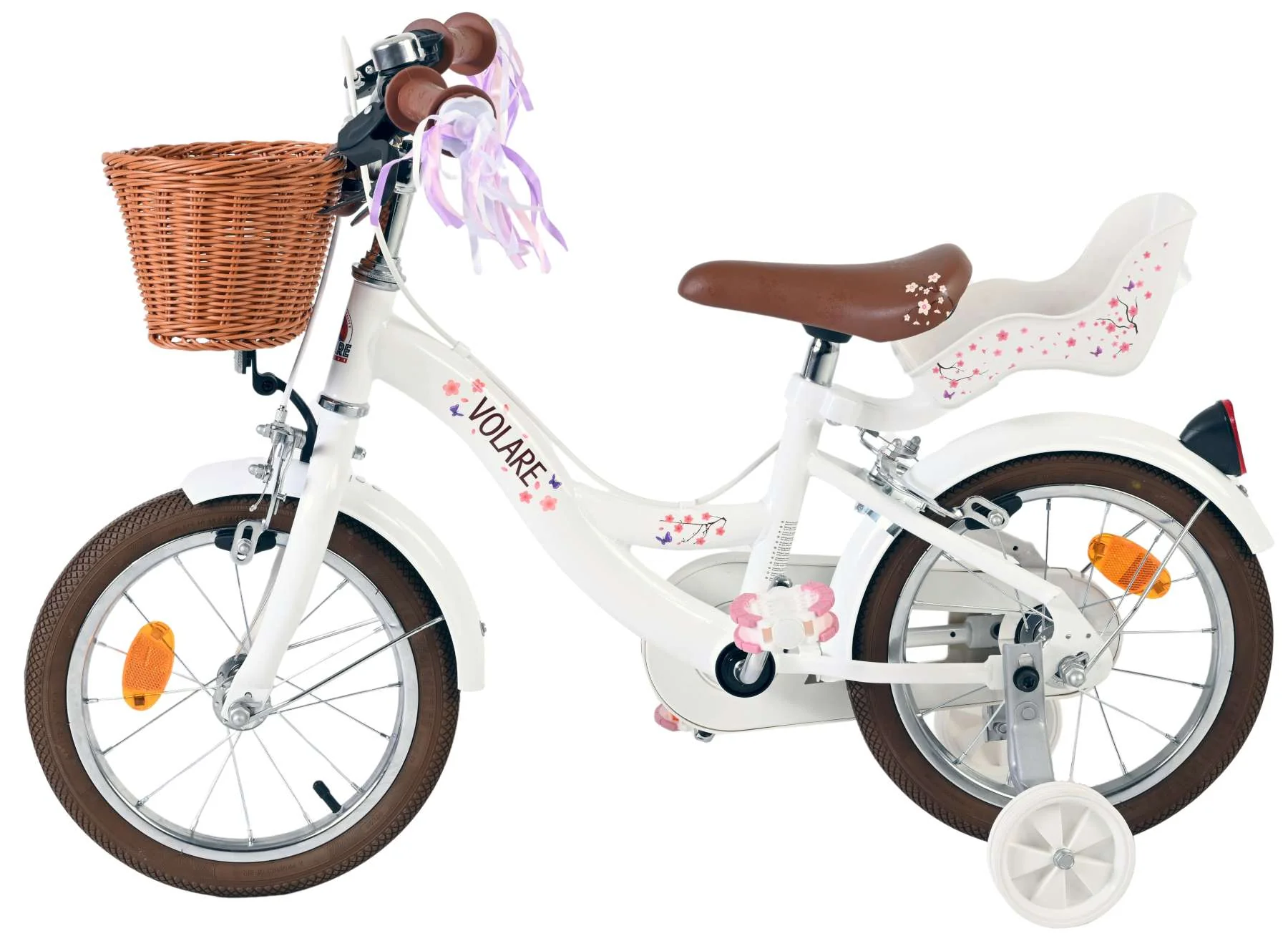Volare Blossom Kinderfiets - Meisjes - 14 inch - Wit - Twee Handremmen - Image 7