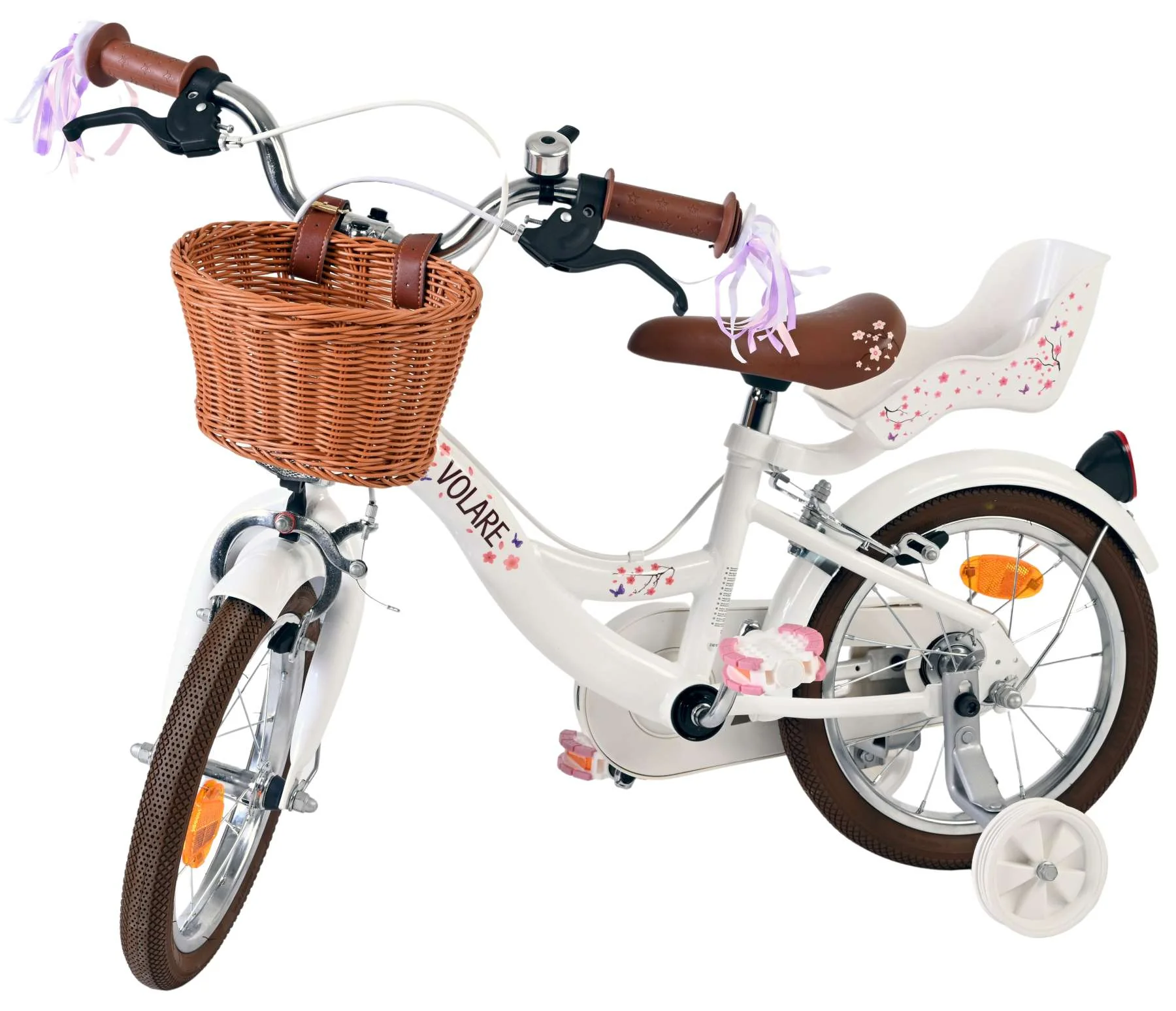 Volare Blossom Kinderfiets - Meisjes - 14 inch - Wit - Twee Handremmen - Image 8