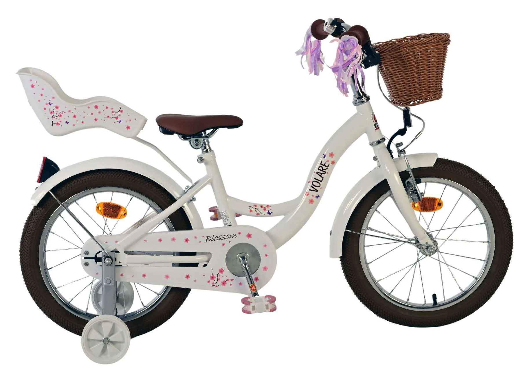 Volare Blossom Kinderfiets - Meisjes - 16 inch - Wit OUTLET