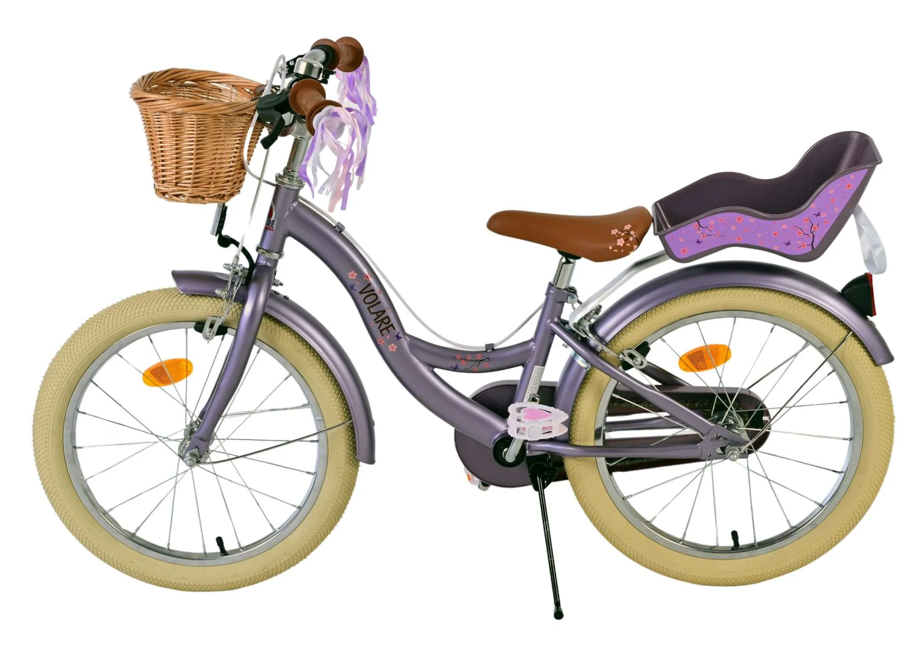 Volare Blossom Kinderfiets - Meisjes - 18 inch - Paars - Twee Handremmen - Image 6