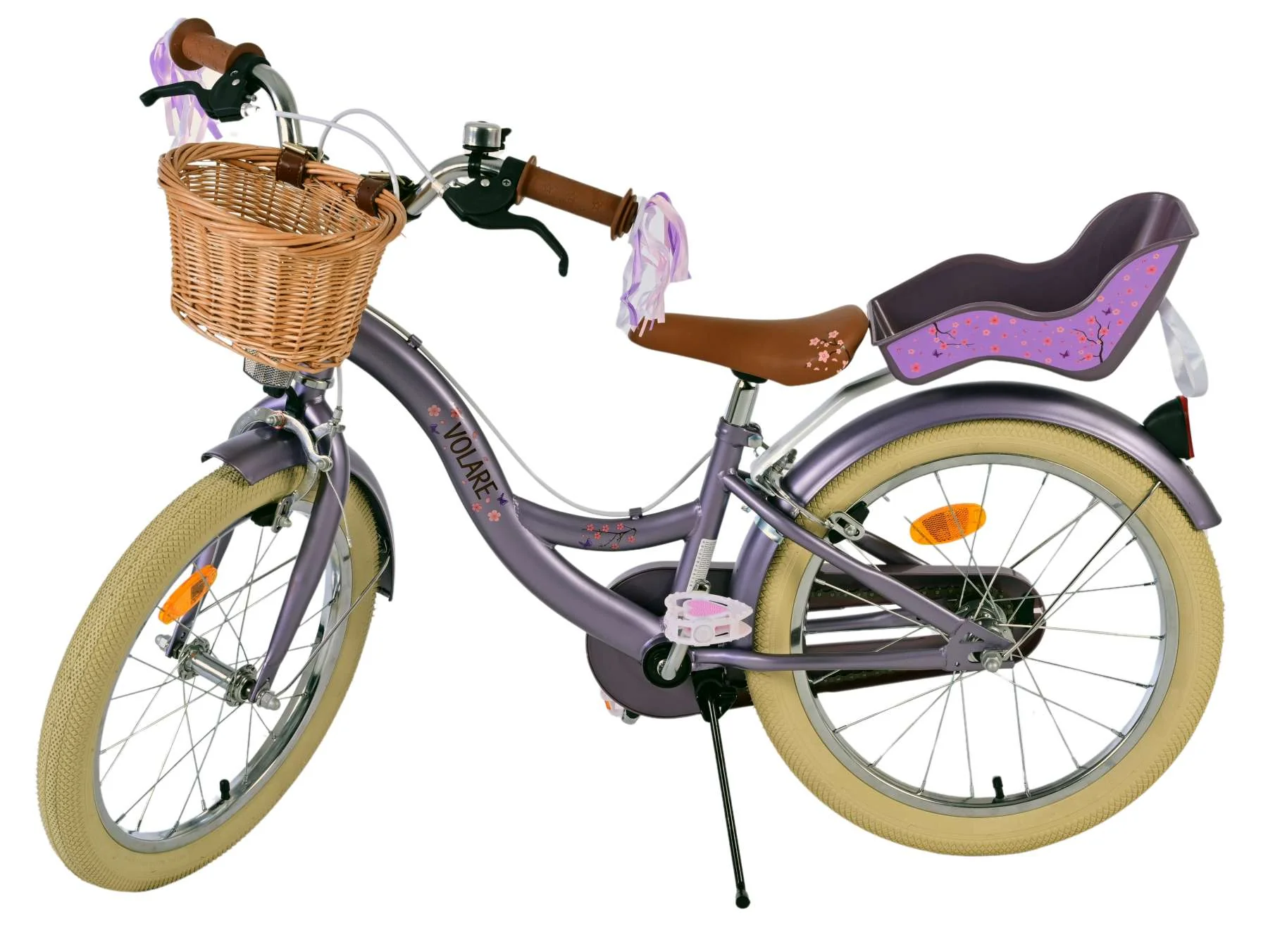 Volare Blossom Kinderfiets - Meisjes - 18 inch - Paars - Twee Handremmen OUTLET - Image 7