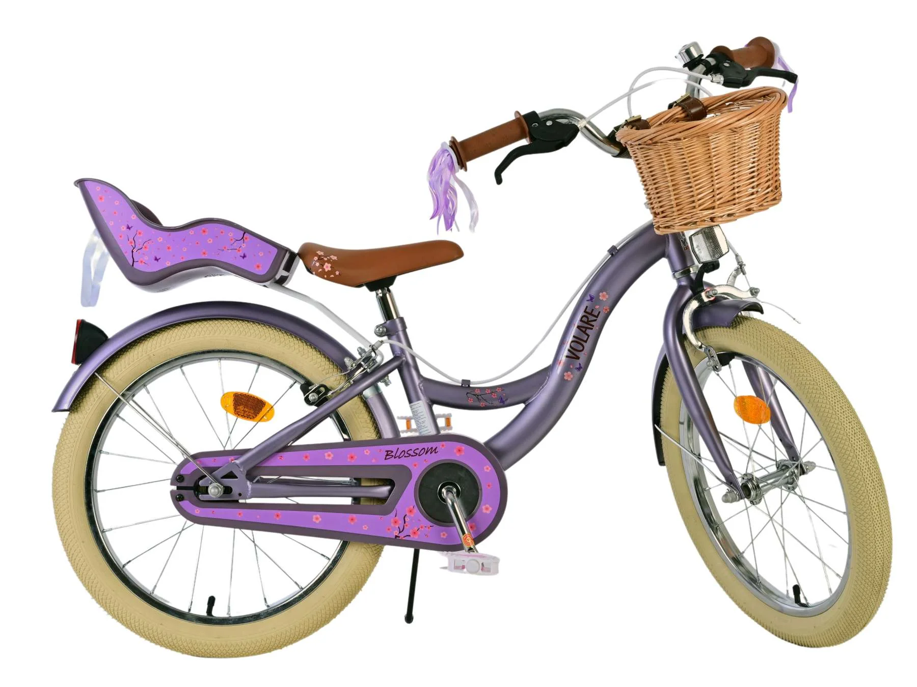 Volare Blossom Kinderfiets - Meisjes - 18 inch - Paars - Twee Handremmen OUTLET - Image 9