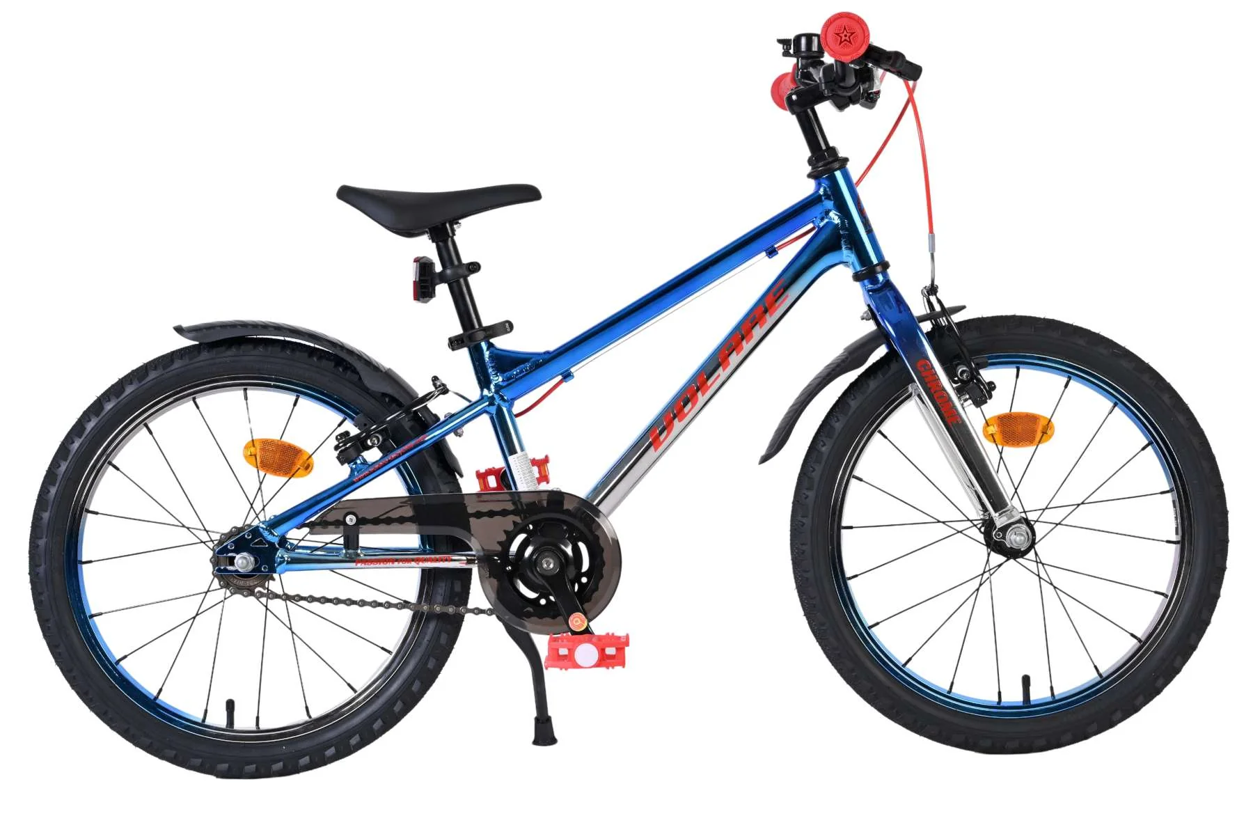 Volare Chrome Kinderfiets - Jongens - 18 inch - Blauw Zilver