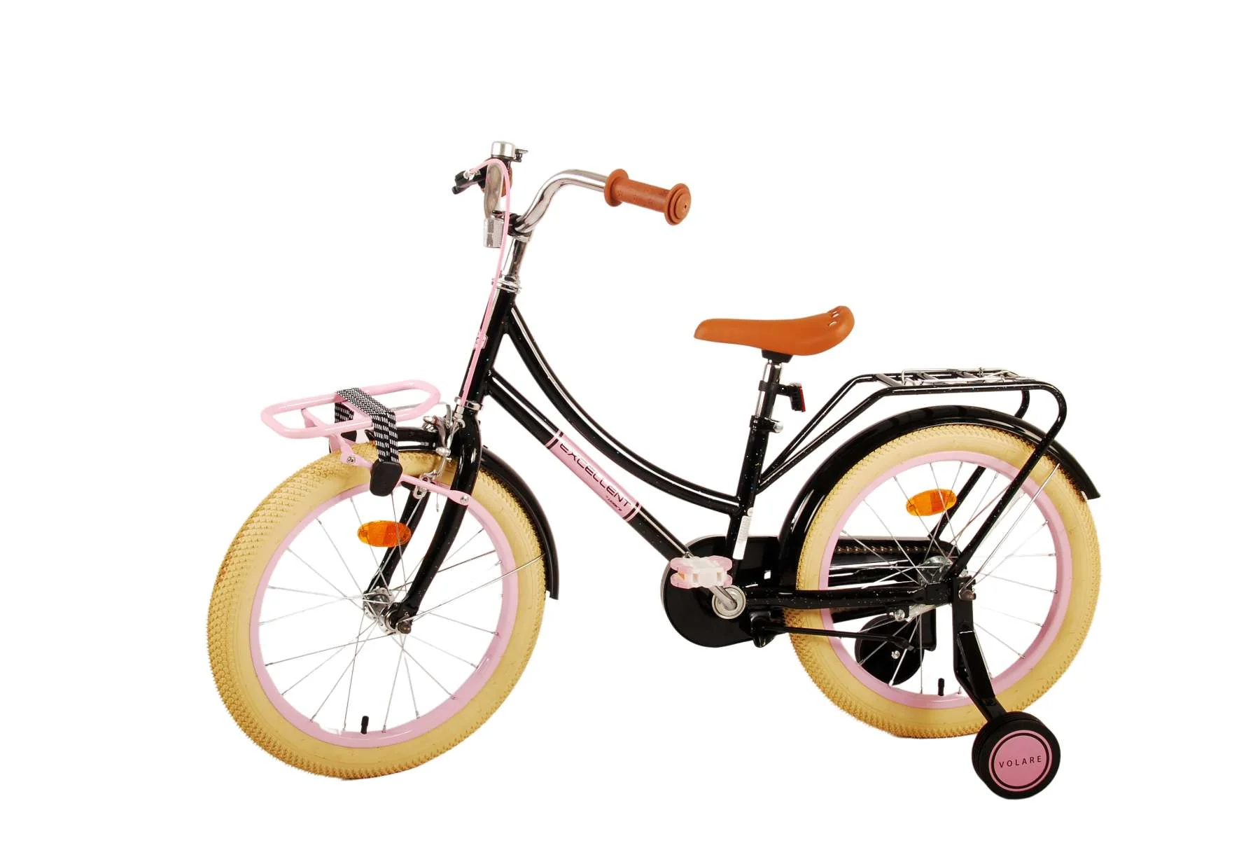 Volare Excellent Kinderfiets - Meisjes - 18 inch - Zwart - 95% afgemonteerd OUTLET - Image 14
