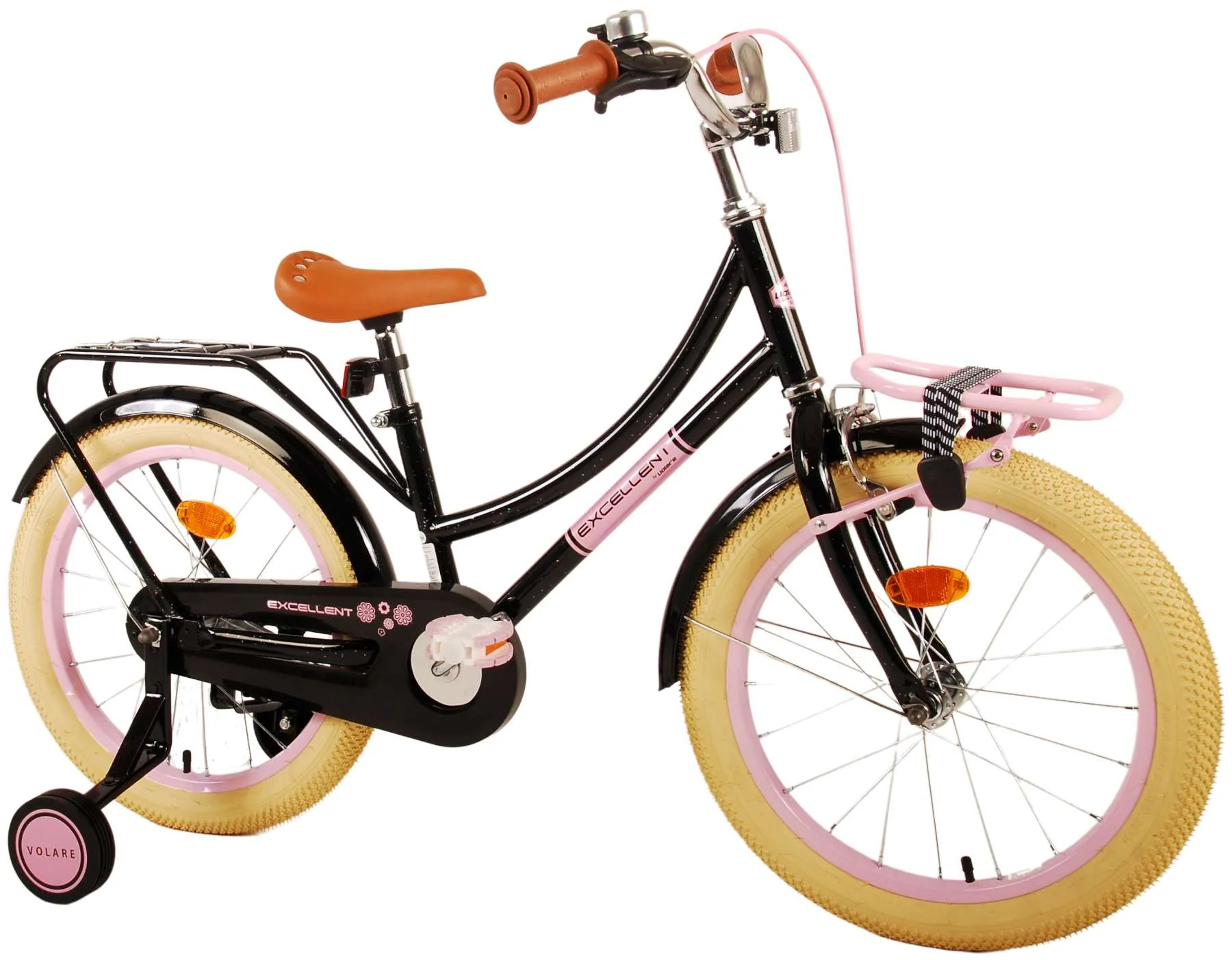 Volare Excellent Kinderfiets - Meisjes - 18 inch - Zwart - 95% afgemonteerd OUTLET - Image 2