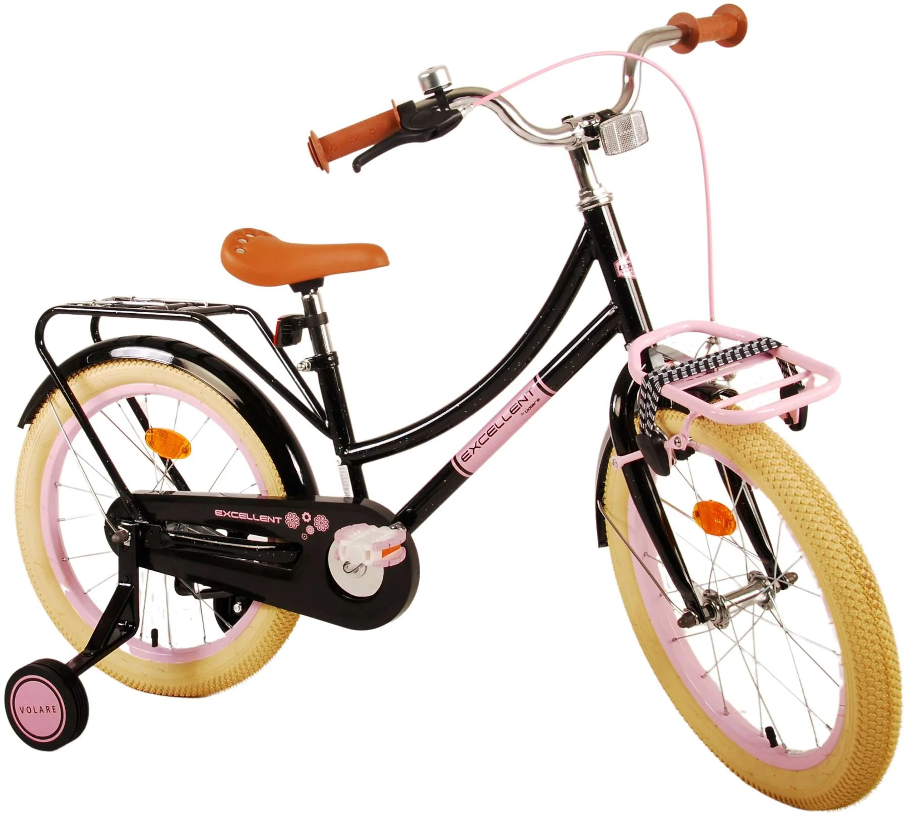 Volare Excellent Kinderfiets - Meisjes - 18 inch - Zwart - 95% afgemonteerd OUTLET - Image 3