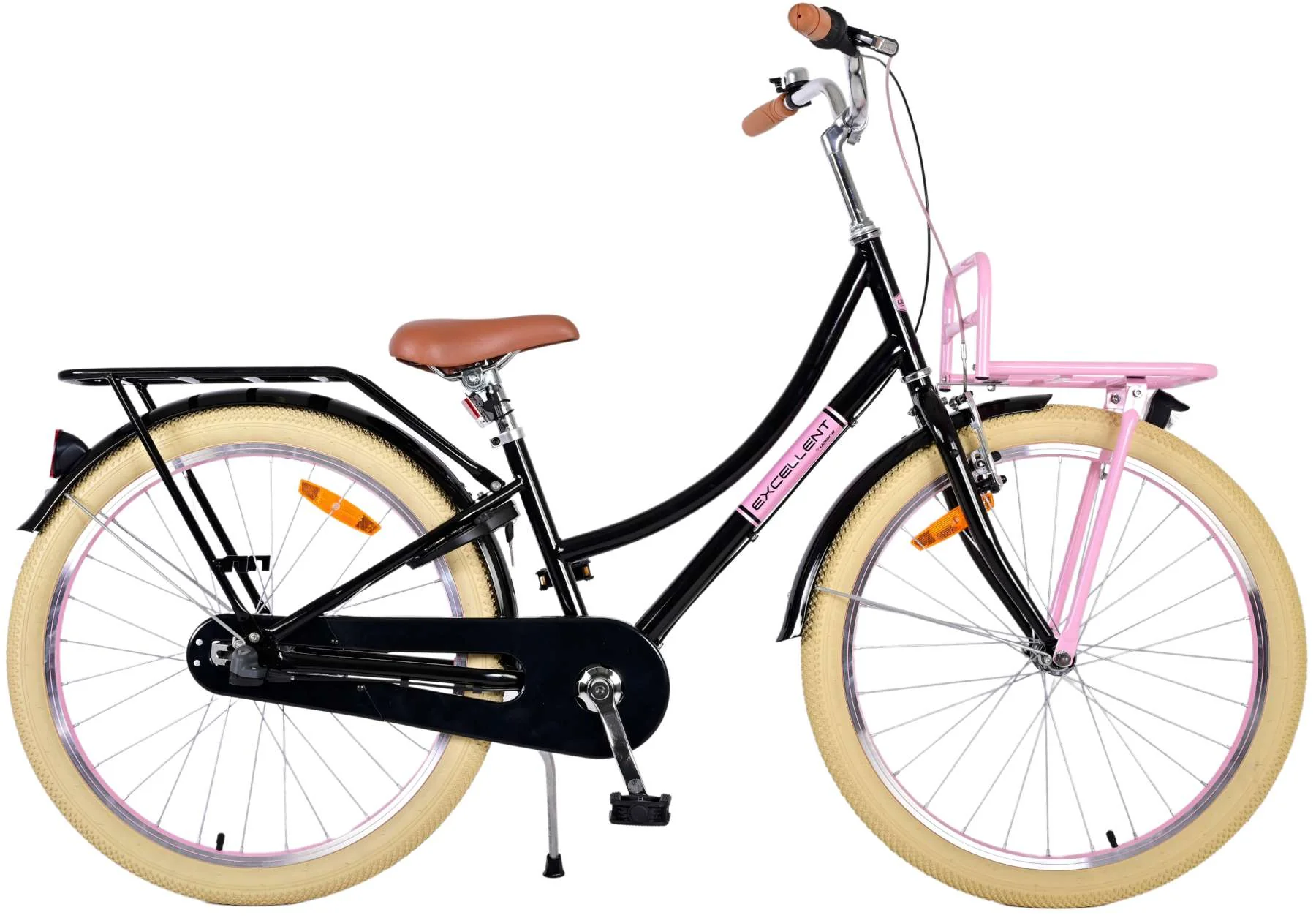 Volare Excellent Kinderfiets - Meisjes - 24 inch - Zwart - 3 Versnellingen OUTLET
