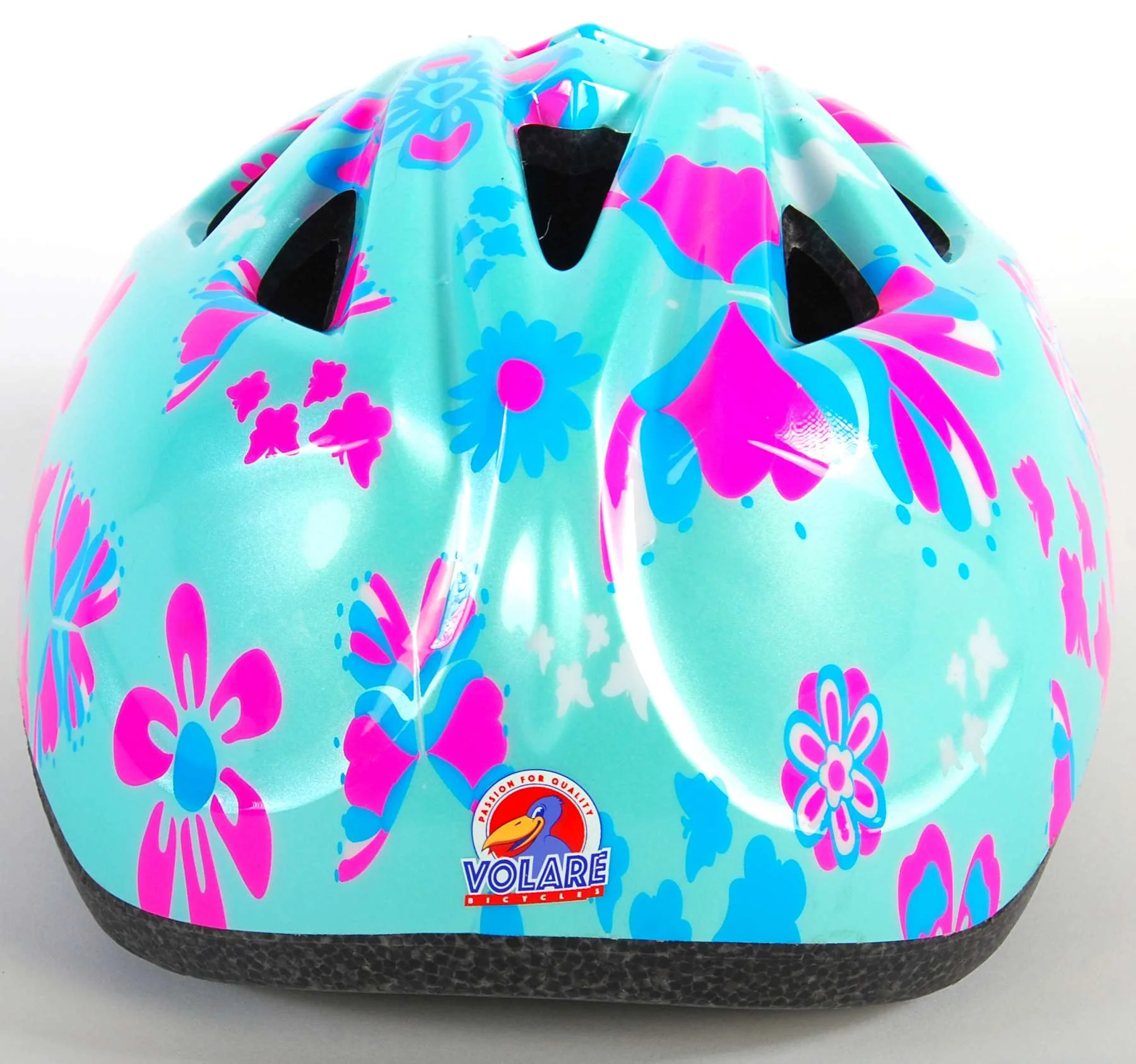 Volare Kinder Fietshelm - XS - Blauw Roze Bloemetjes - 47-51 cm - extra klein model - Image 5