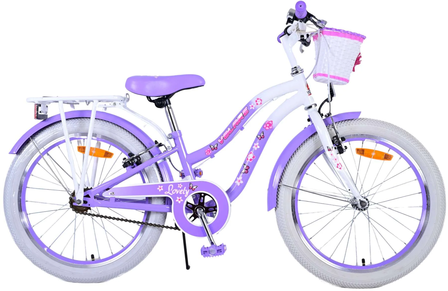 Volare Lovely Kinderfiets - Meisjes - 20 inch - Paars - Twee handremmen