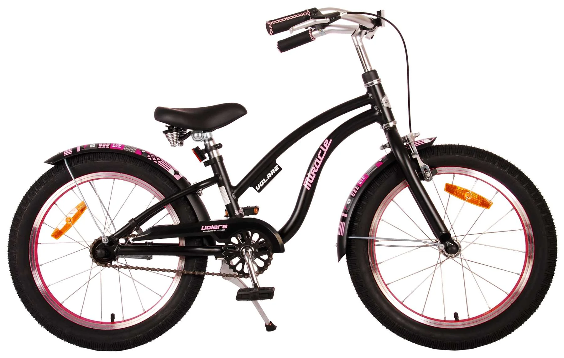 Volare Miracle Cruiser Kinderfiets - Meisjes - 18 inch - Mat Zwart - Prime Collection