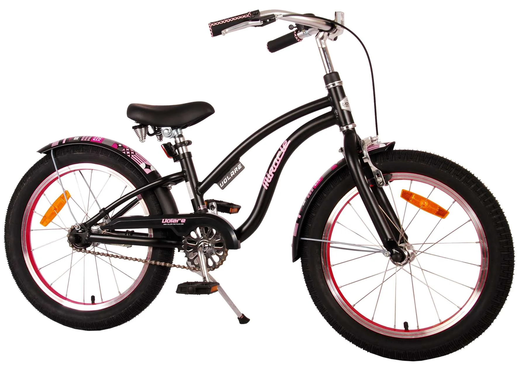 Volare Miracle Cruiser Kinderfiets - Meisjes - 18 inch - Mat Zwart - Prime Collection - Image 2