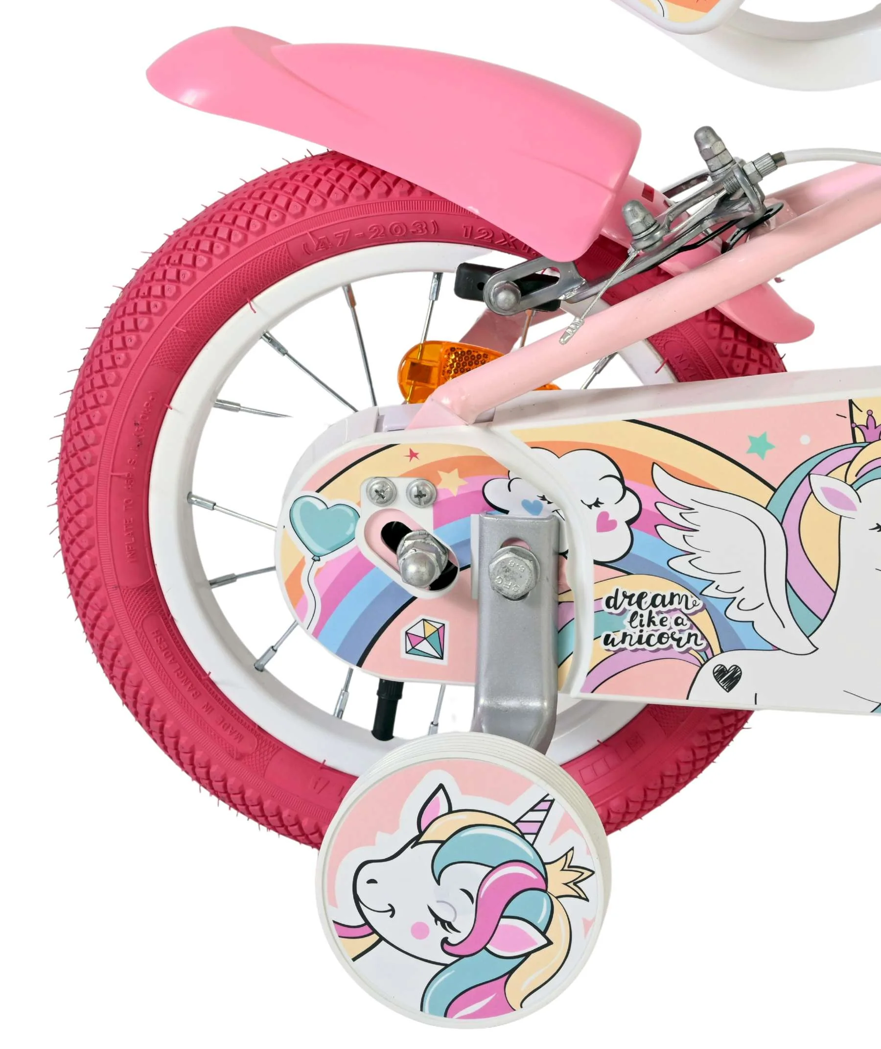 Volare Unicorn Kinderfiets - Meisjes - 12 inch - Roze - Twee handremmen - Image 2