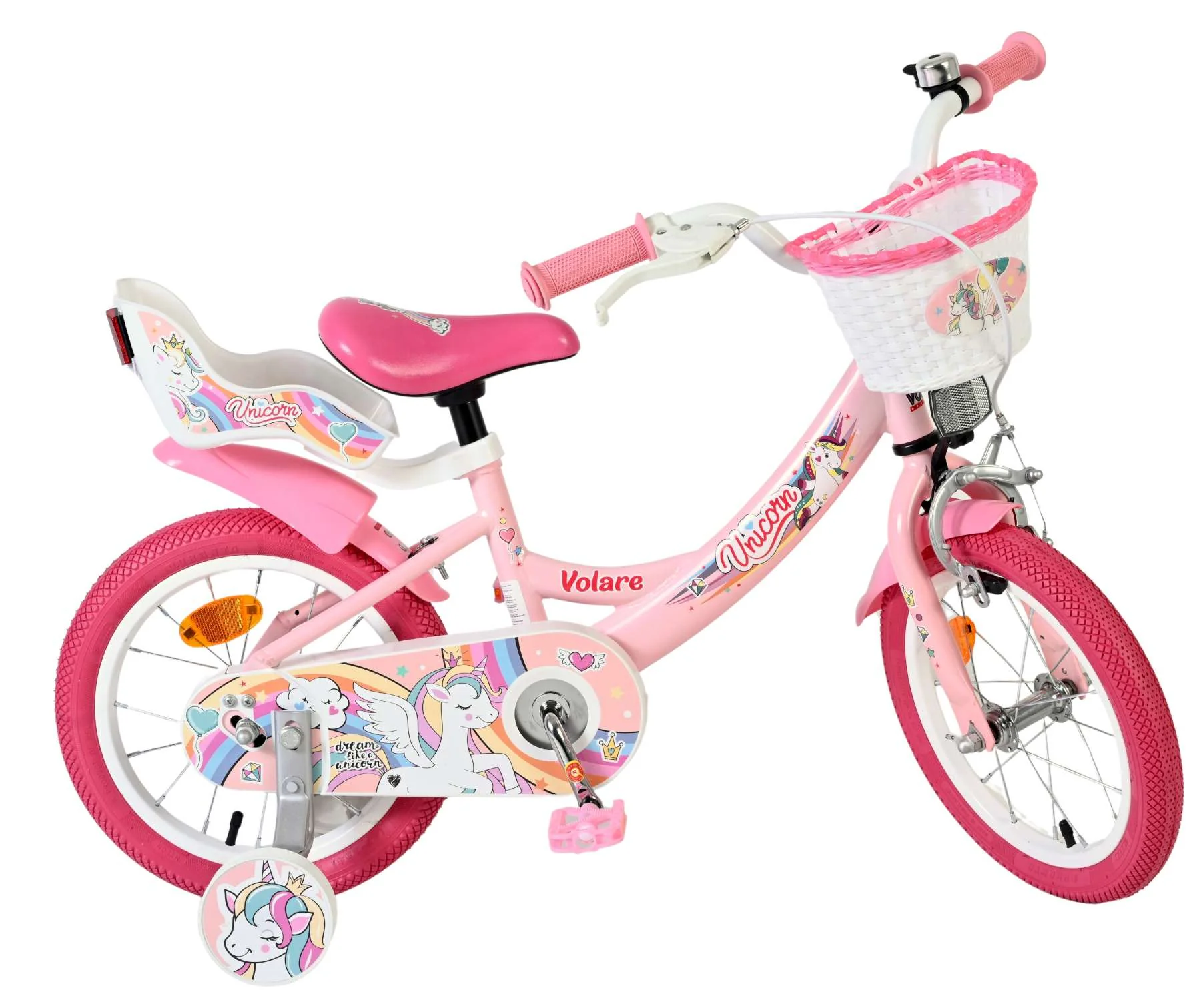 Volare Unicorn Kinderfiets - Meisjes - 14 inch - Roze - Image 10