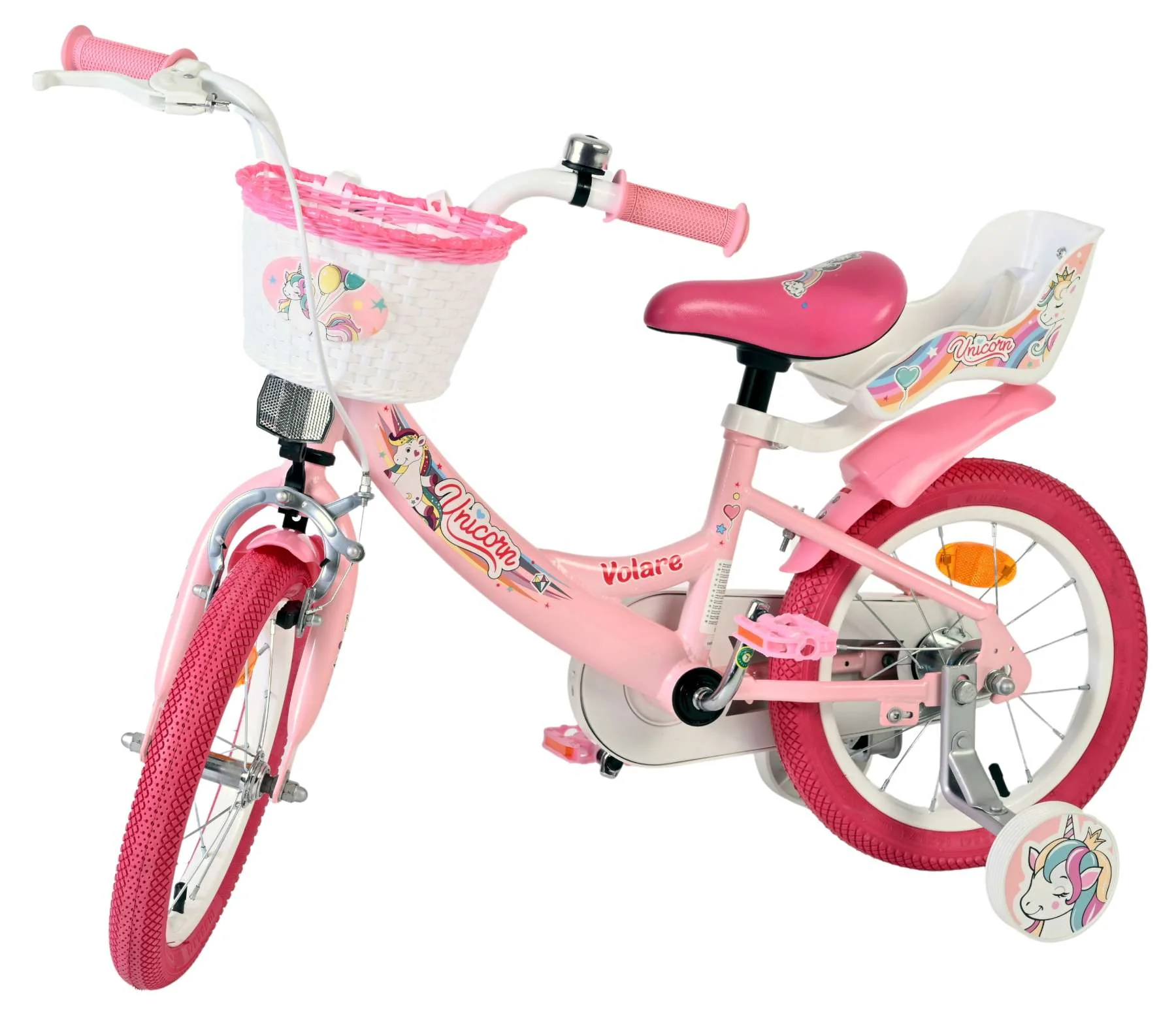 Volare Unicorn Kinderfiets - Meisjes - 14 inch - Roze - Image 8
