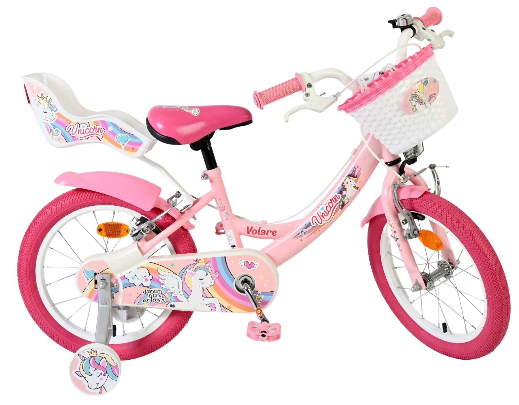 Volare Unicorn Kinderfiets - Meisjes - 16 inch - Roze - Twee Handremmen - Image 10
