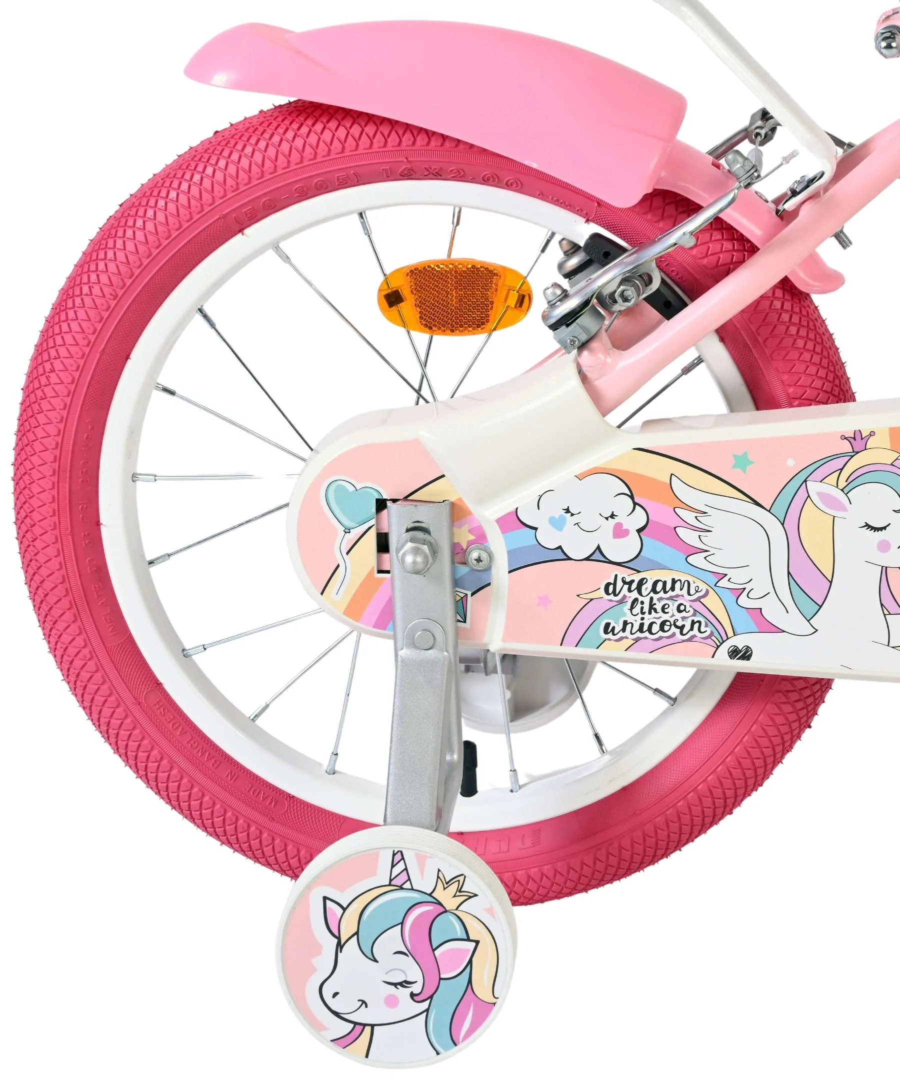 Volare Unicorn Kinderfiets - Meisjes - 16 inch - Roze - Twee Handremmen - Image 2